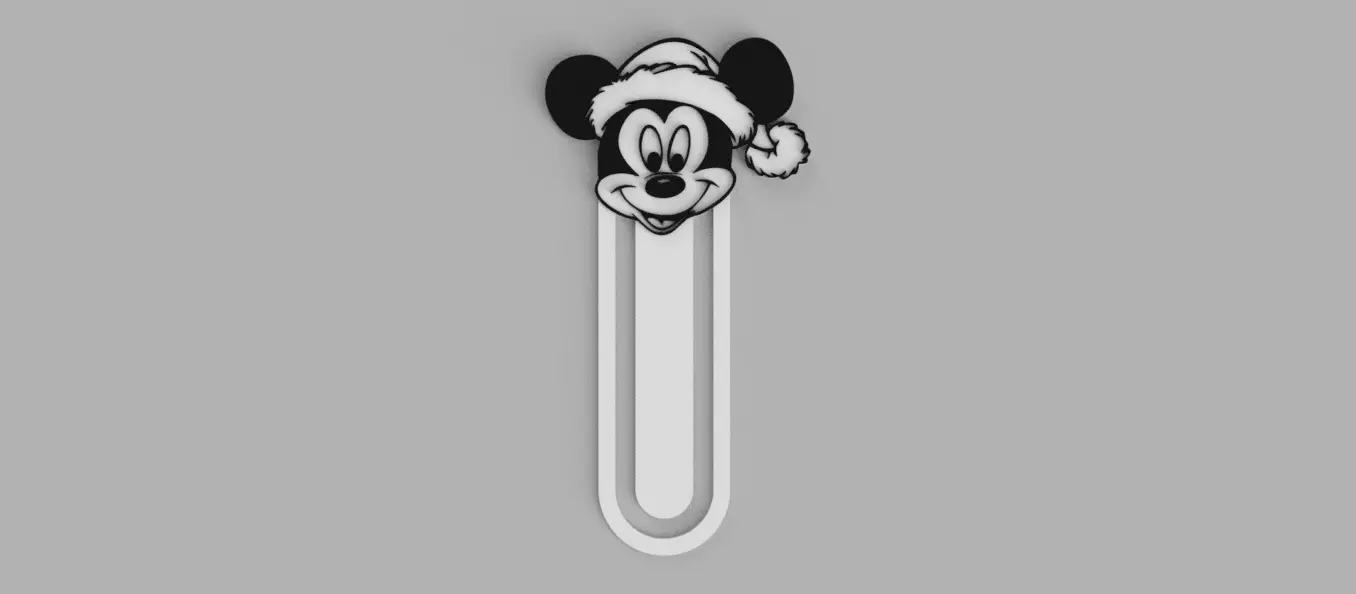 MICKEY MOUSE Head Santa Claus Hat Christmas 2 Bookmark 3D print model_0