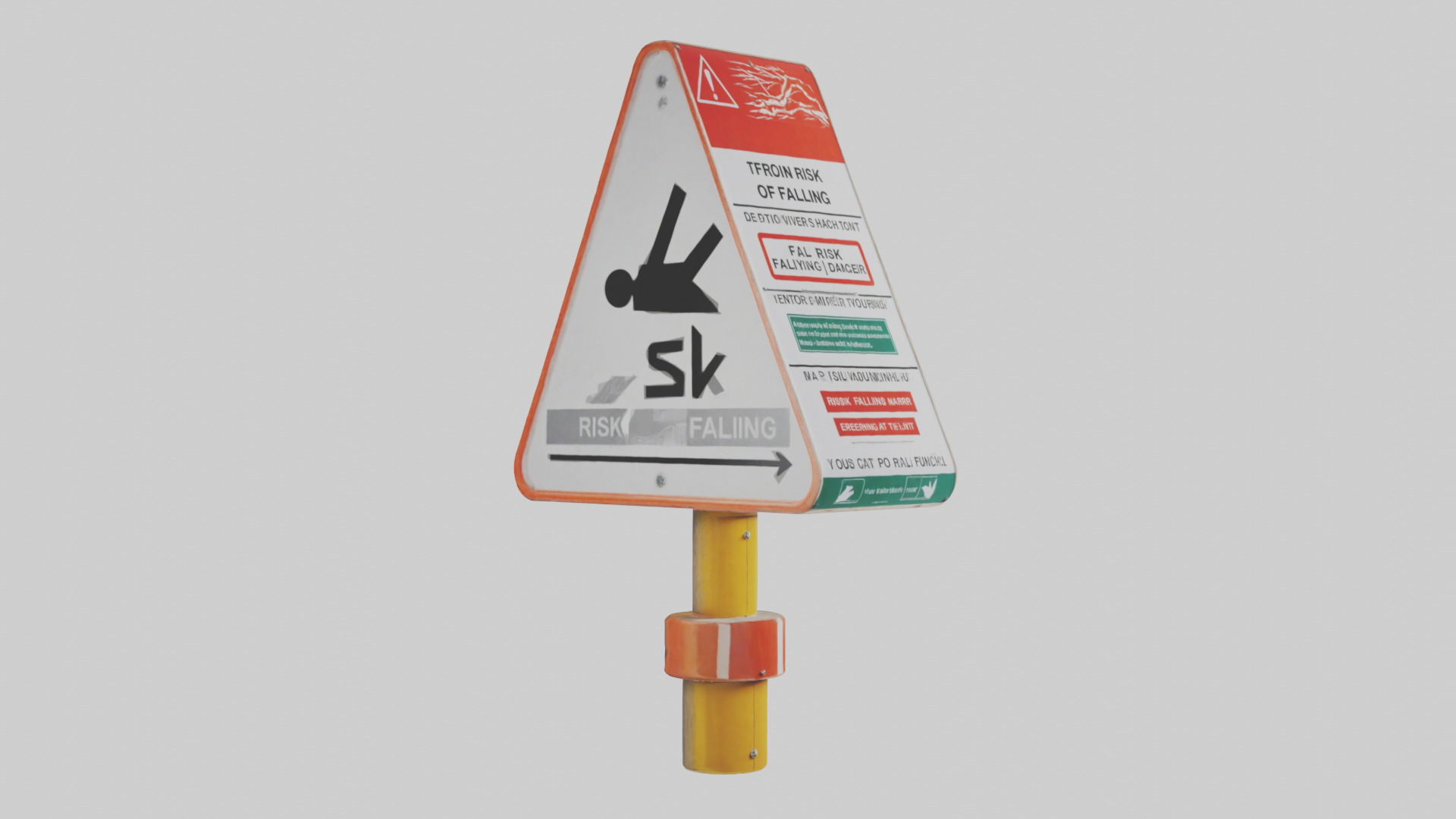3D model Risk of Falling Danger Sign model VR / AR / low-poly | CGTrader