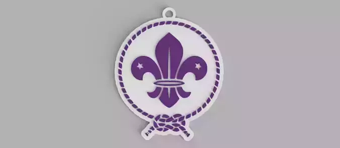 Fleur de Liz organization of the boy scout movement  keychain 
