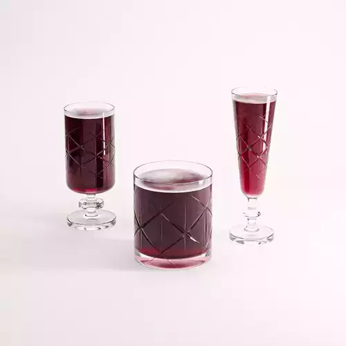 Glass Set 01 Low-poly 3D model