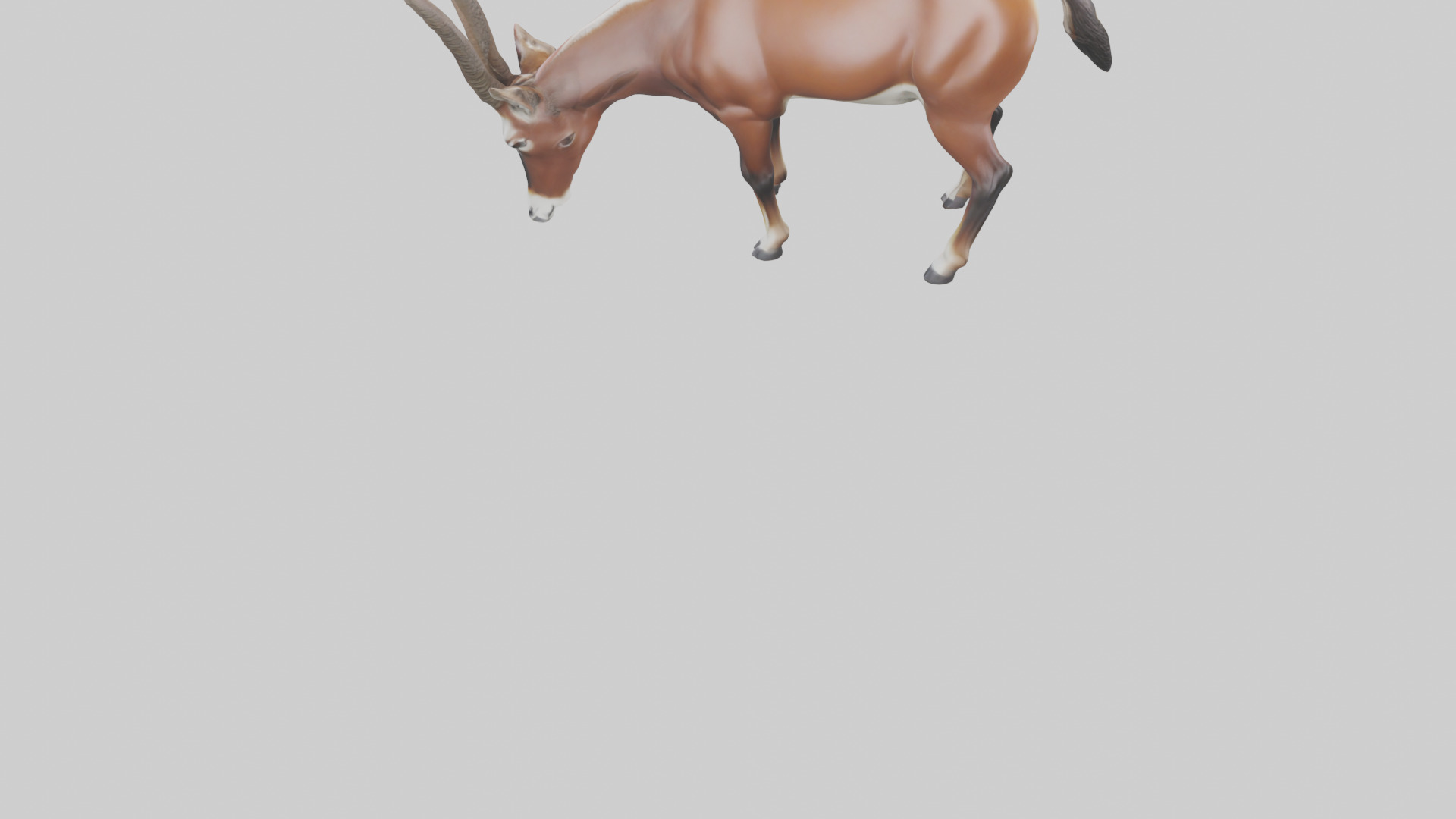 Roan Antelope grazing model Low-poly 3D model_3
