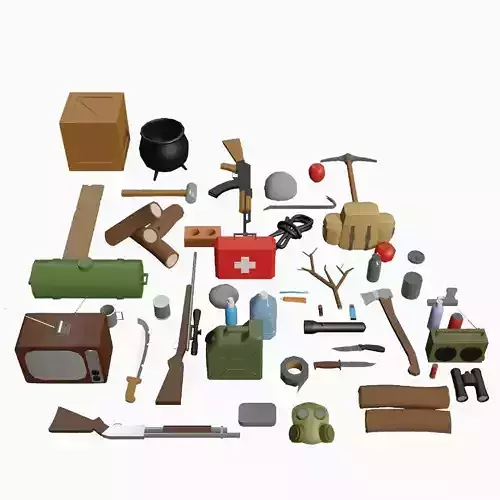Low Poly Stylized Survival Game Asset Collection