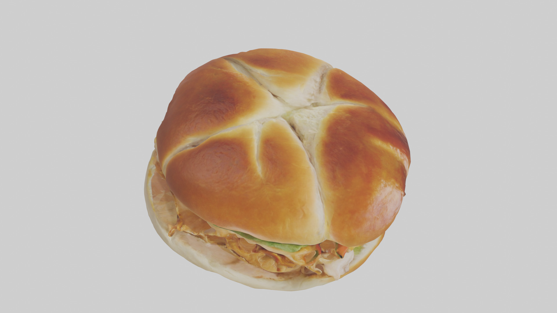 Roast chicken sandwich model Low-poly 3D model
