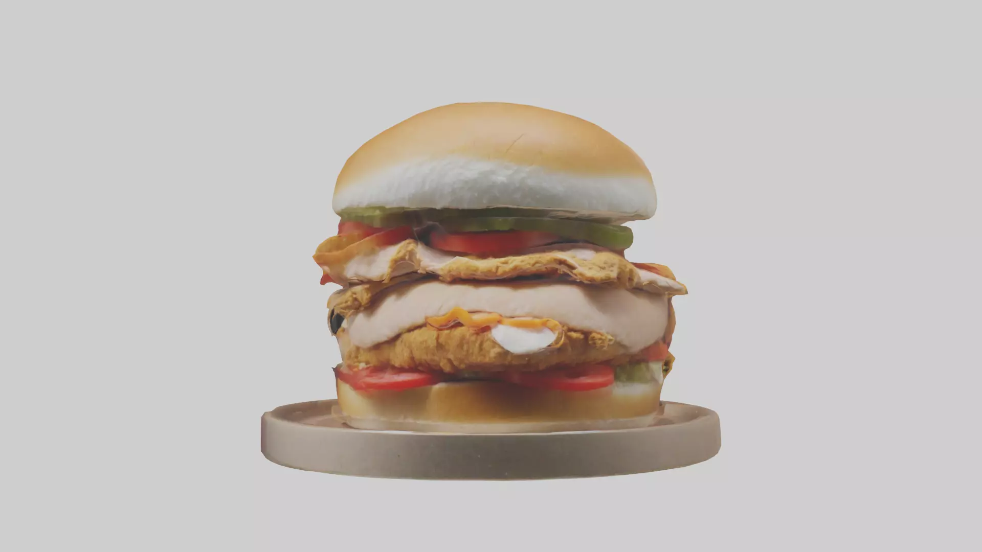 Roast chicken sandwich model Low-poly 3D model