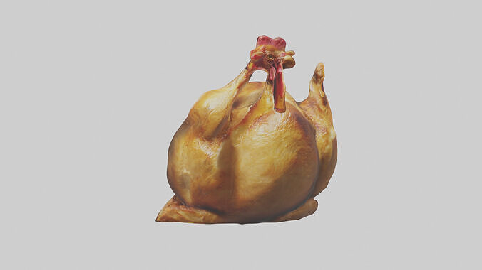 Roasted chicken model Low-poly 3D model 2