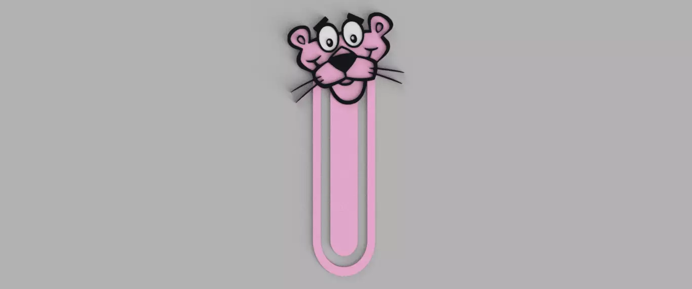 Pink Panther Head Logo Bookmark Free 3D print model