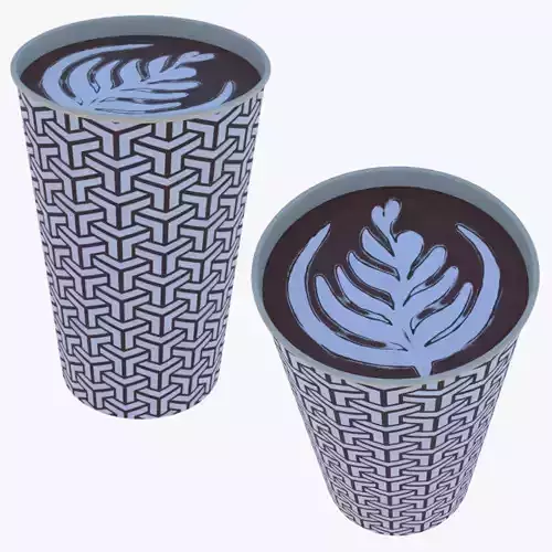 Coffee paper cup IX 3D model