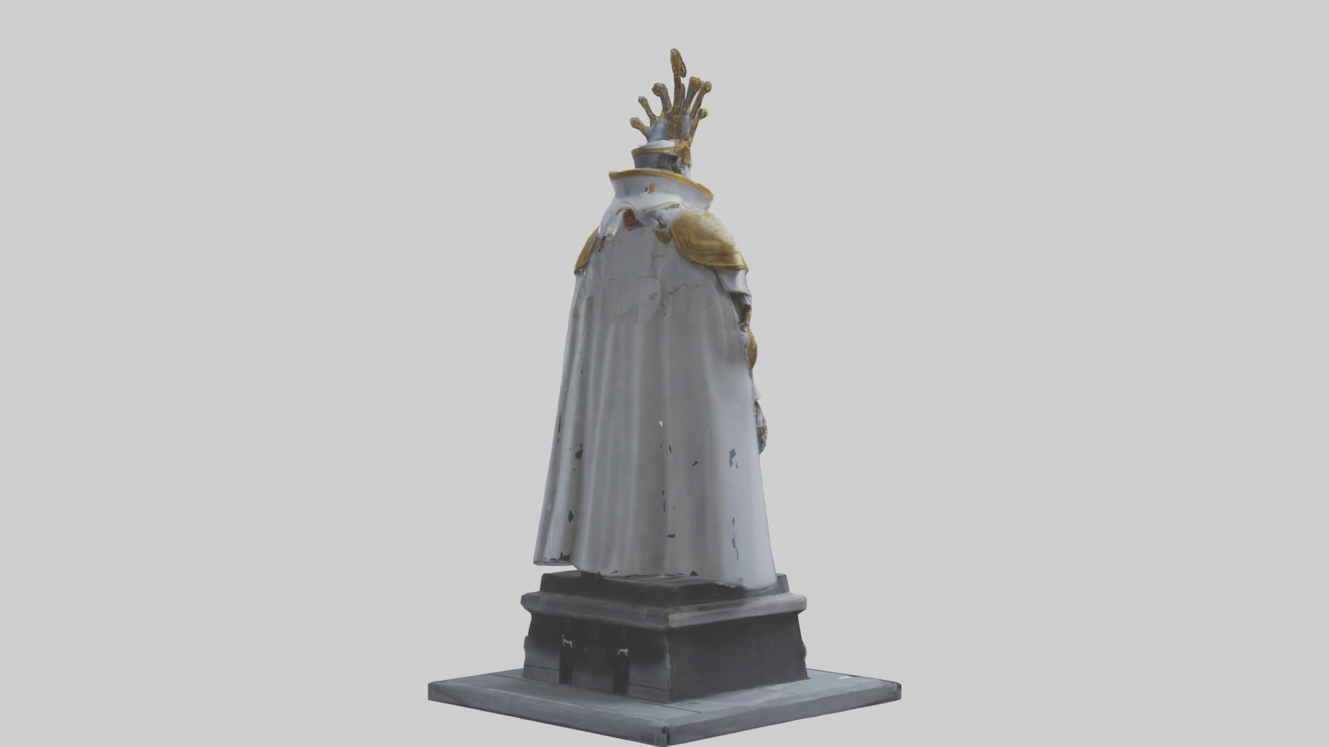Robot Emperor statue model Low-poly 3D model_2