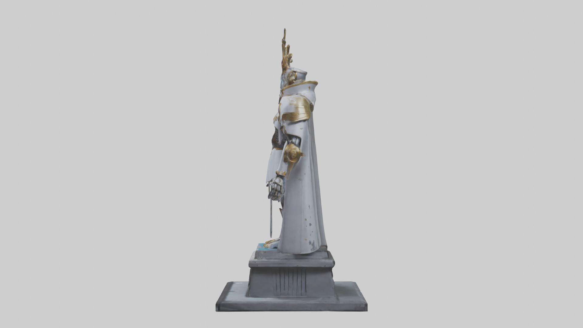 Robot Emperor statue model Low-poly 3D model_12