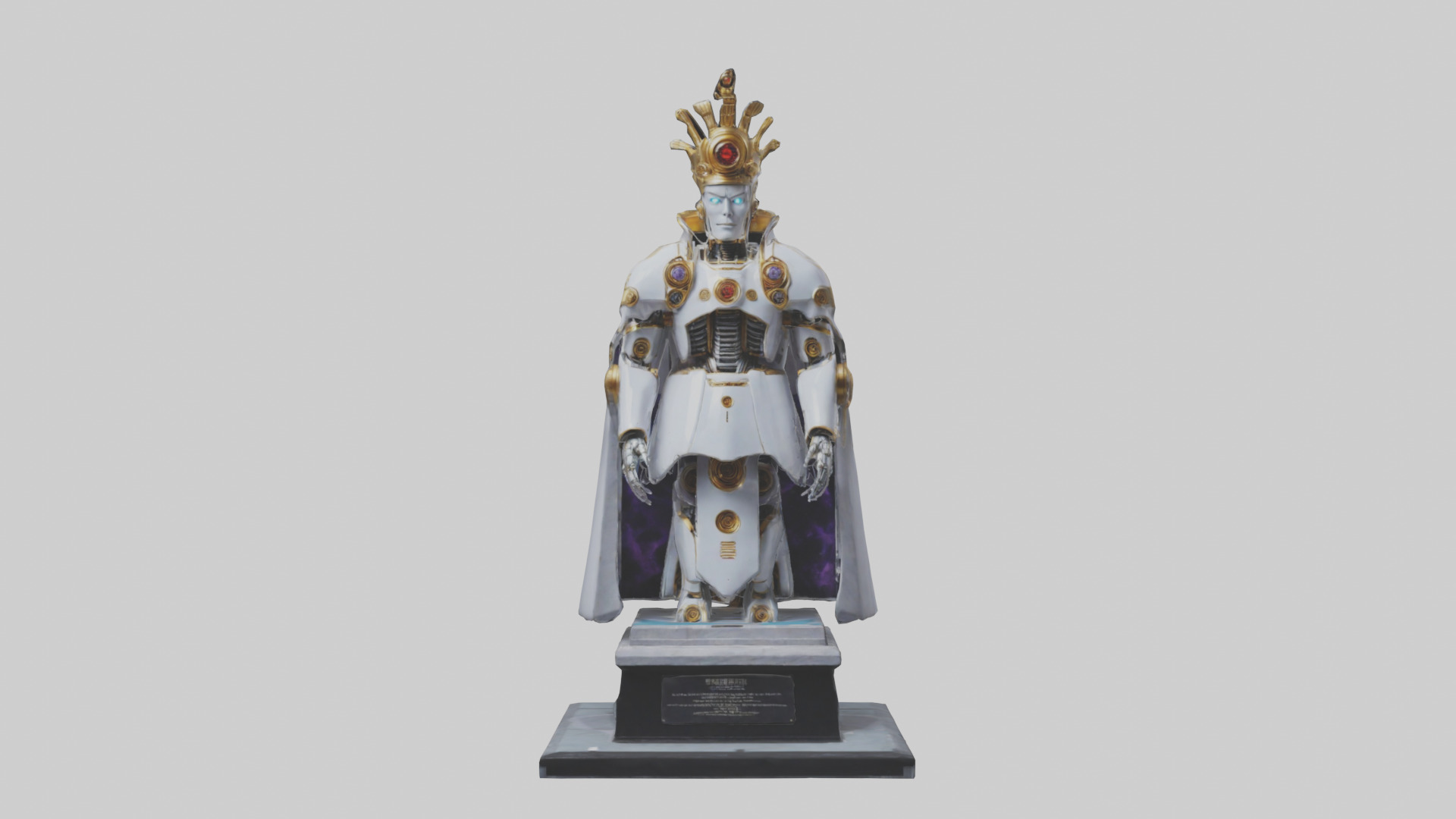 Robot Emperor statue model Low-poly 3D model_9