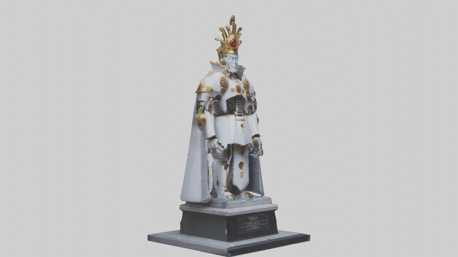 Robot Emperor statue model Low-poly 3D model_7