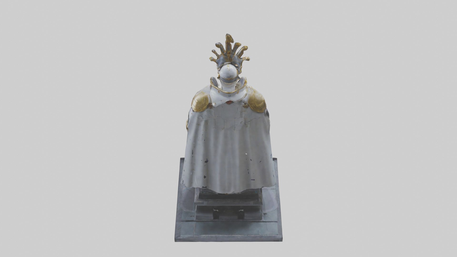Robot Emperor statue model Low-poly 3D model_15