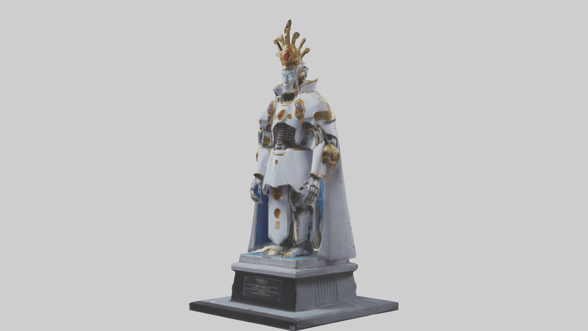 Robot Emperor statue model Low-poly 3D model_8