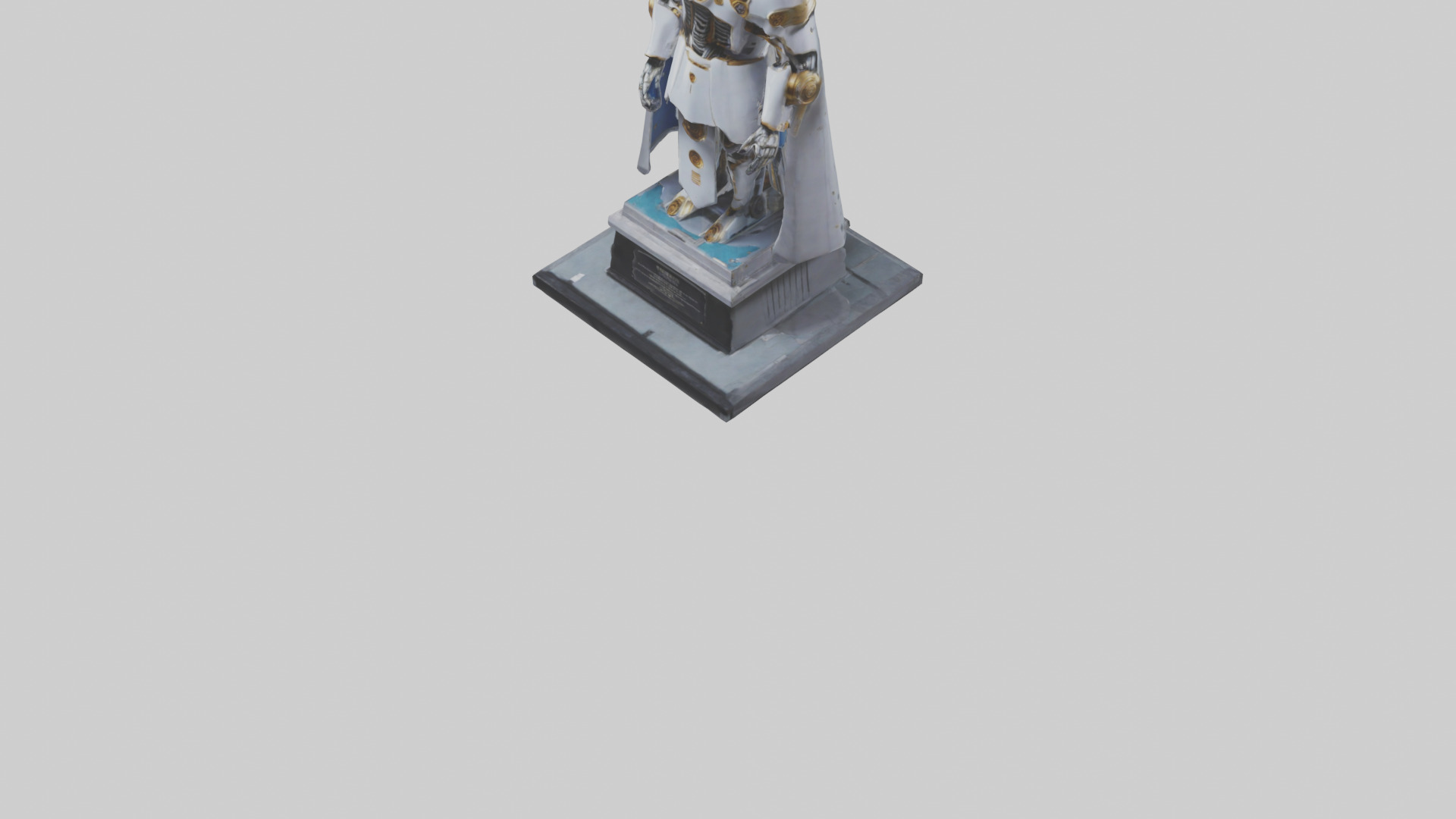 Robot Emperor statue model Low-poly 3D model_5