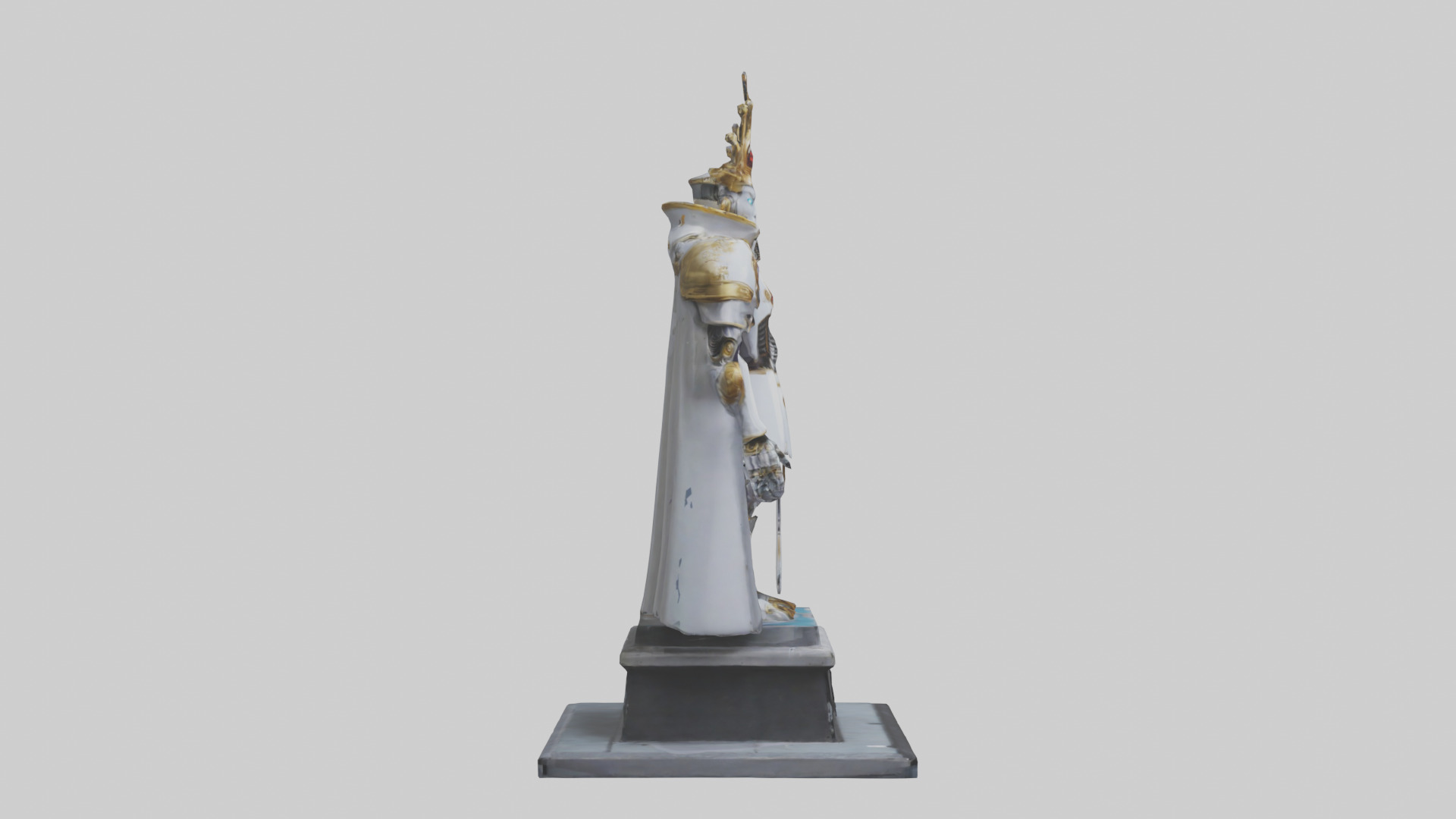 Robot Emperor statue model Low-poly 3D model_13