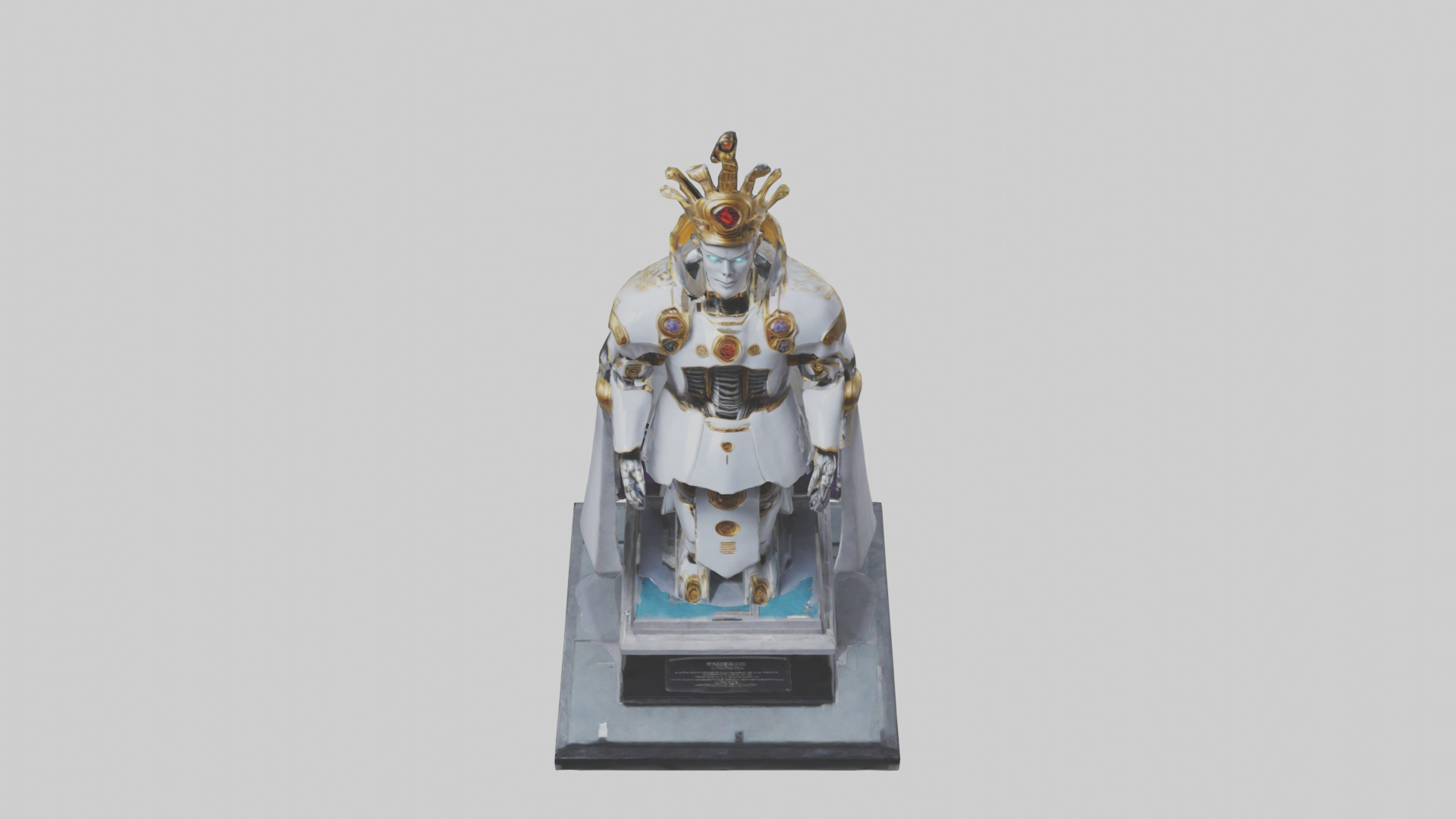 Robot Emperor statue model Low-poly 3D model_16