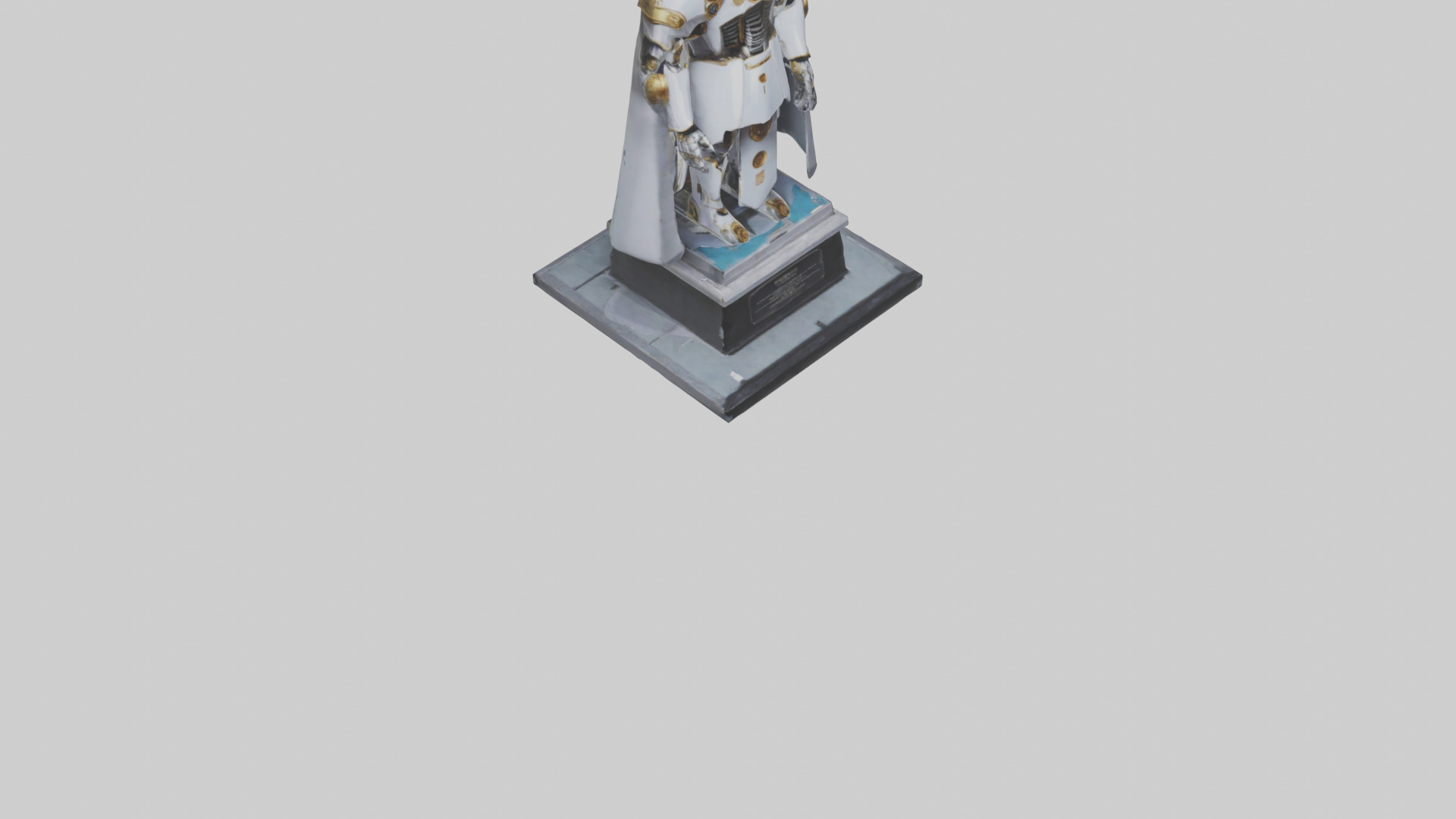 Robot Emperor statue model Low-poly 3D model_6