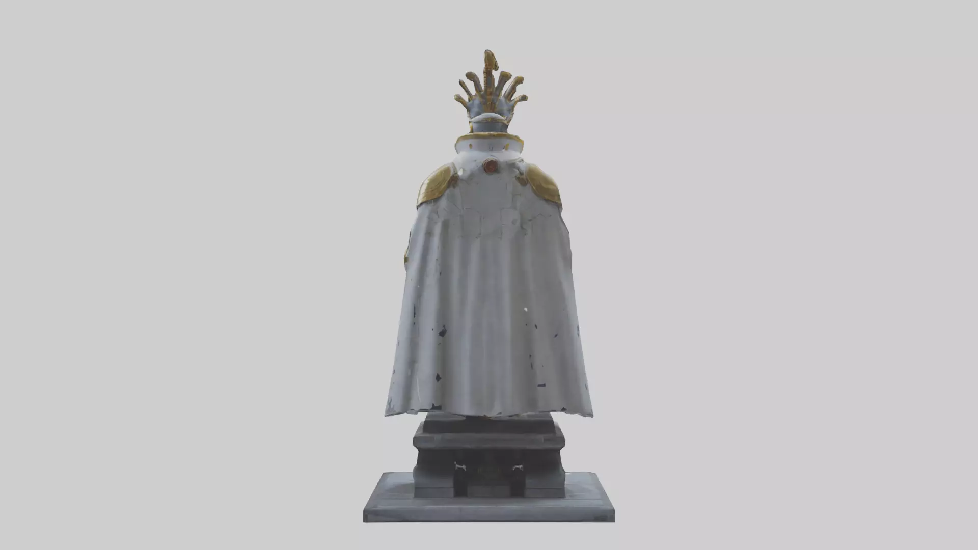 Robot Emperor statue model Low-poly 3D model_0