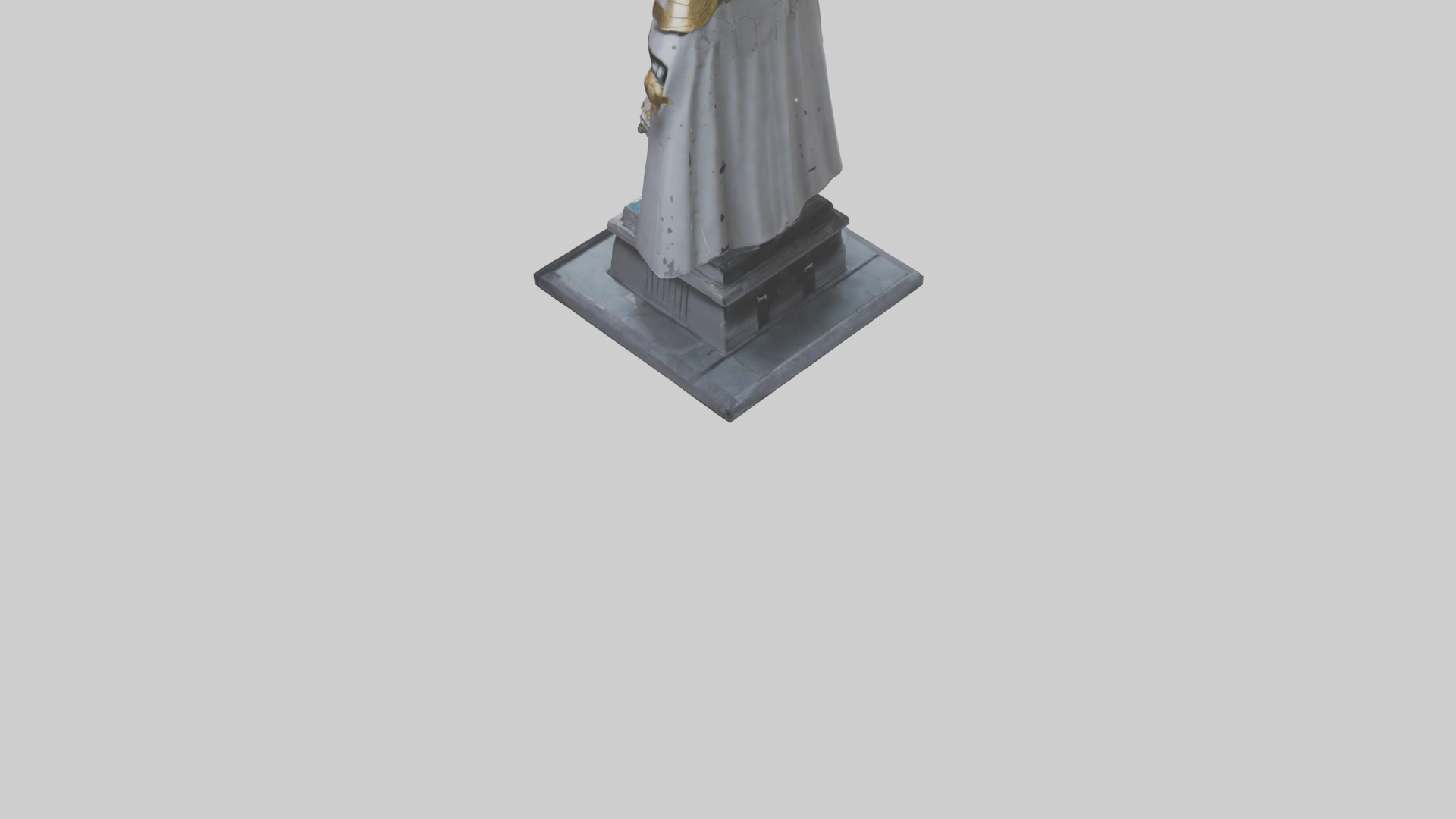 Robot Emperor statue model Low-poly 3D model_3