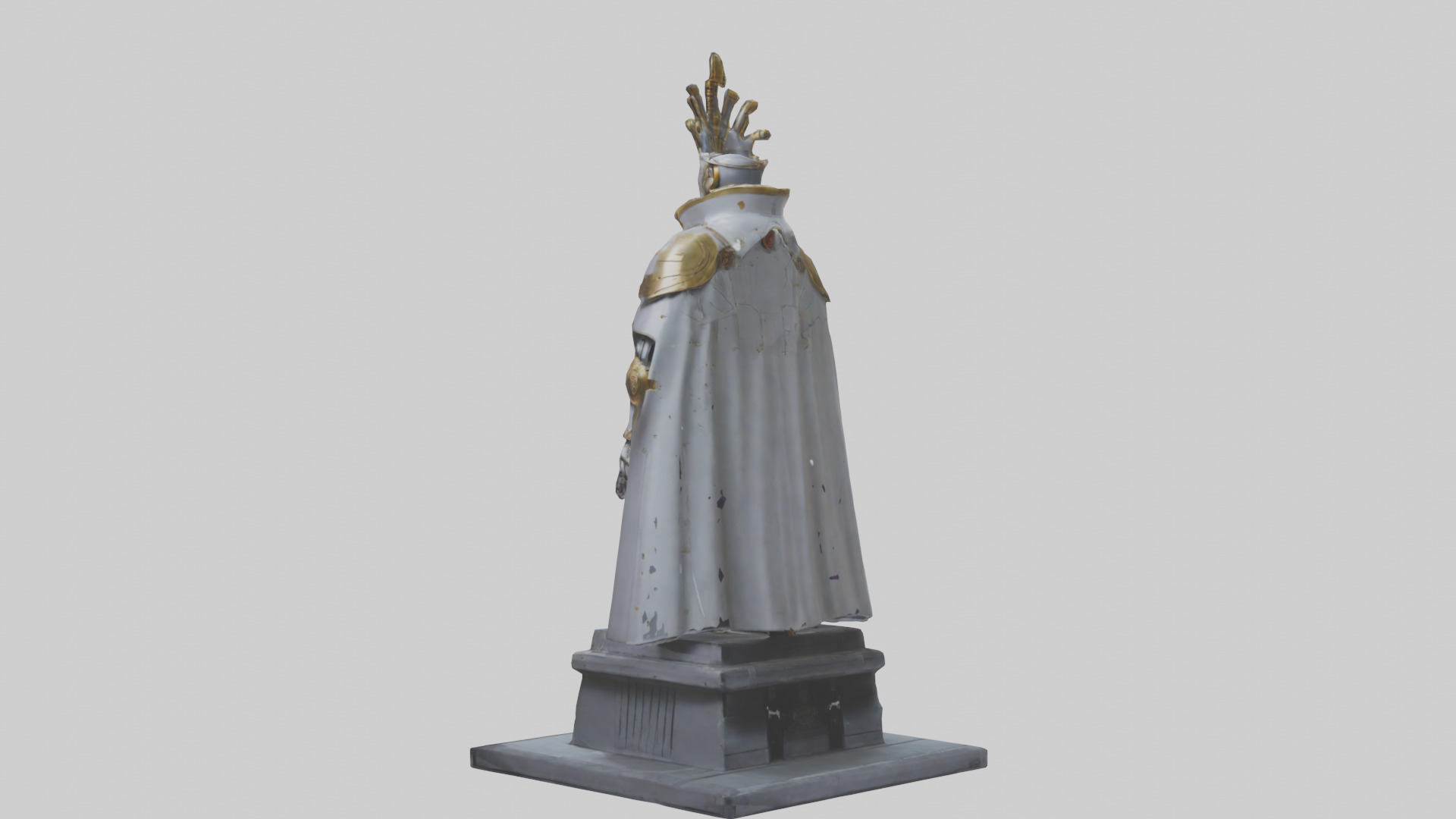 Robot Emperor statue model Low-poly 3D model_1