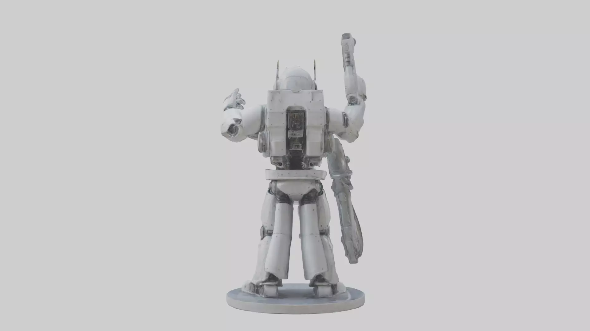 Robot Engineer statue model Low-poly 3D model_0