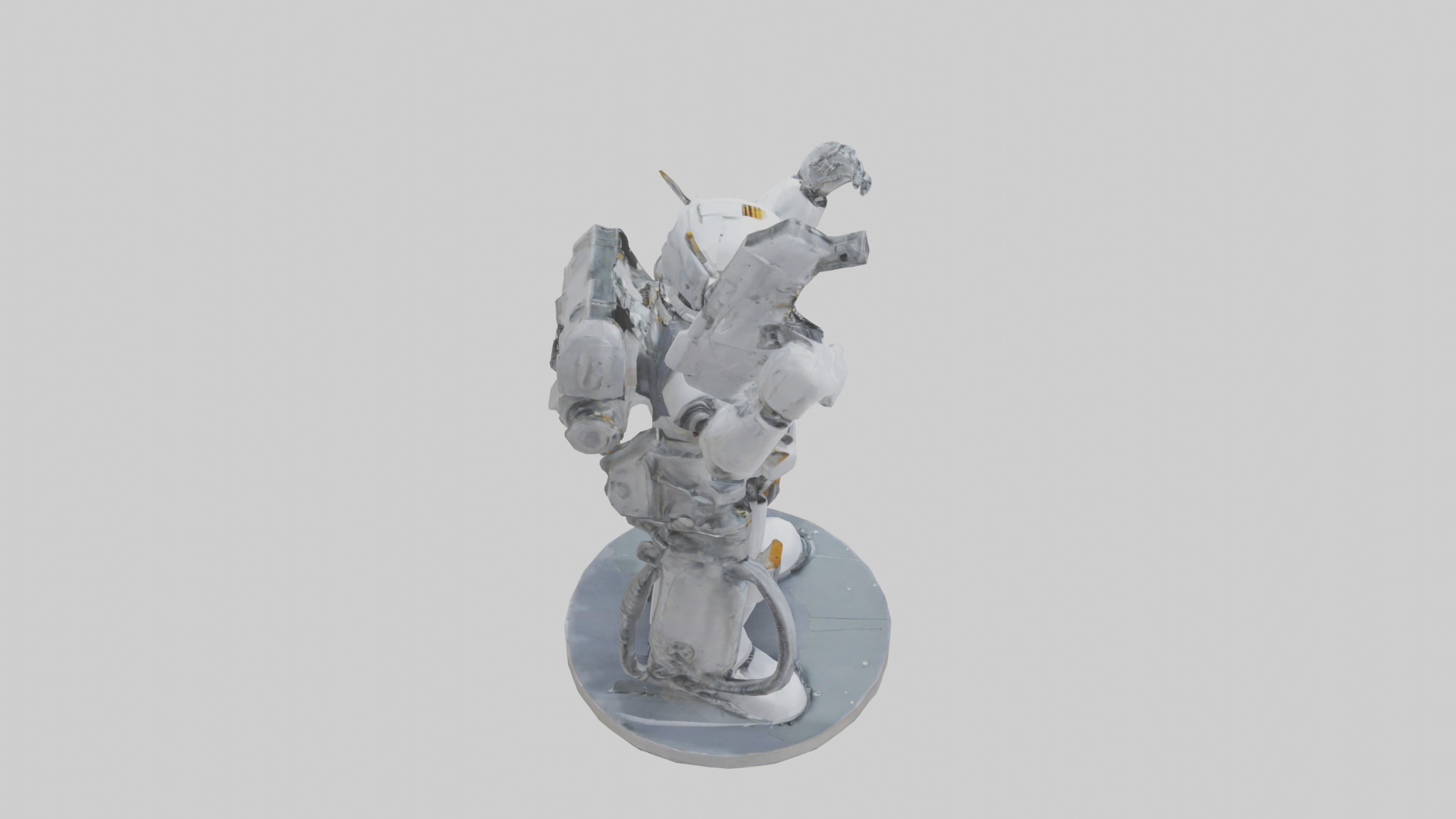 Robot Engineer statue model Low-poly 3D model_18