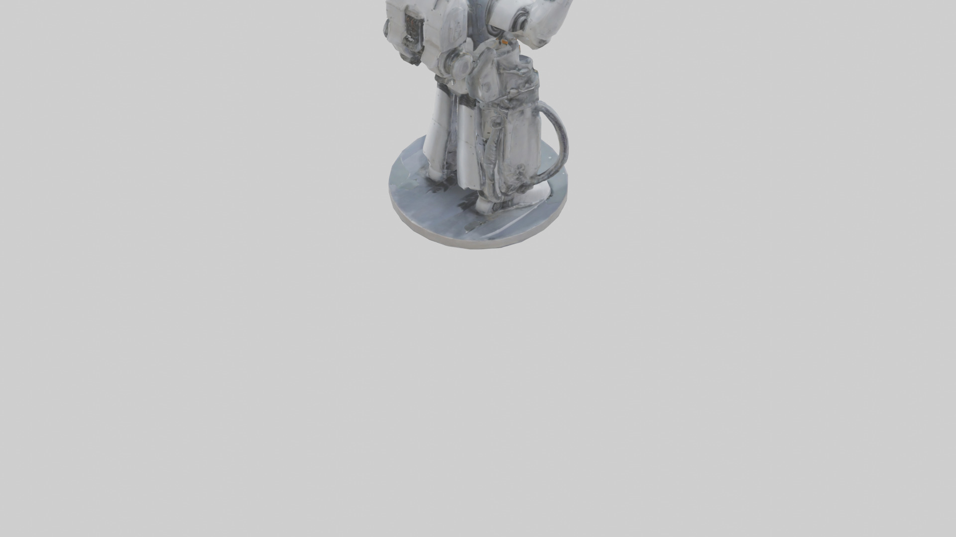 Robot Engineer statue model Low-poly 3D model_4