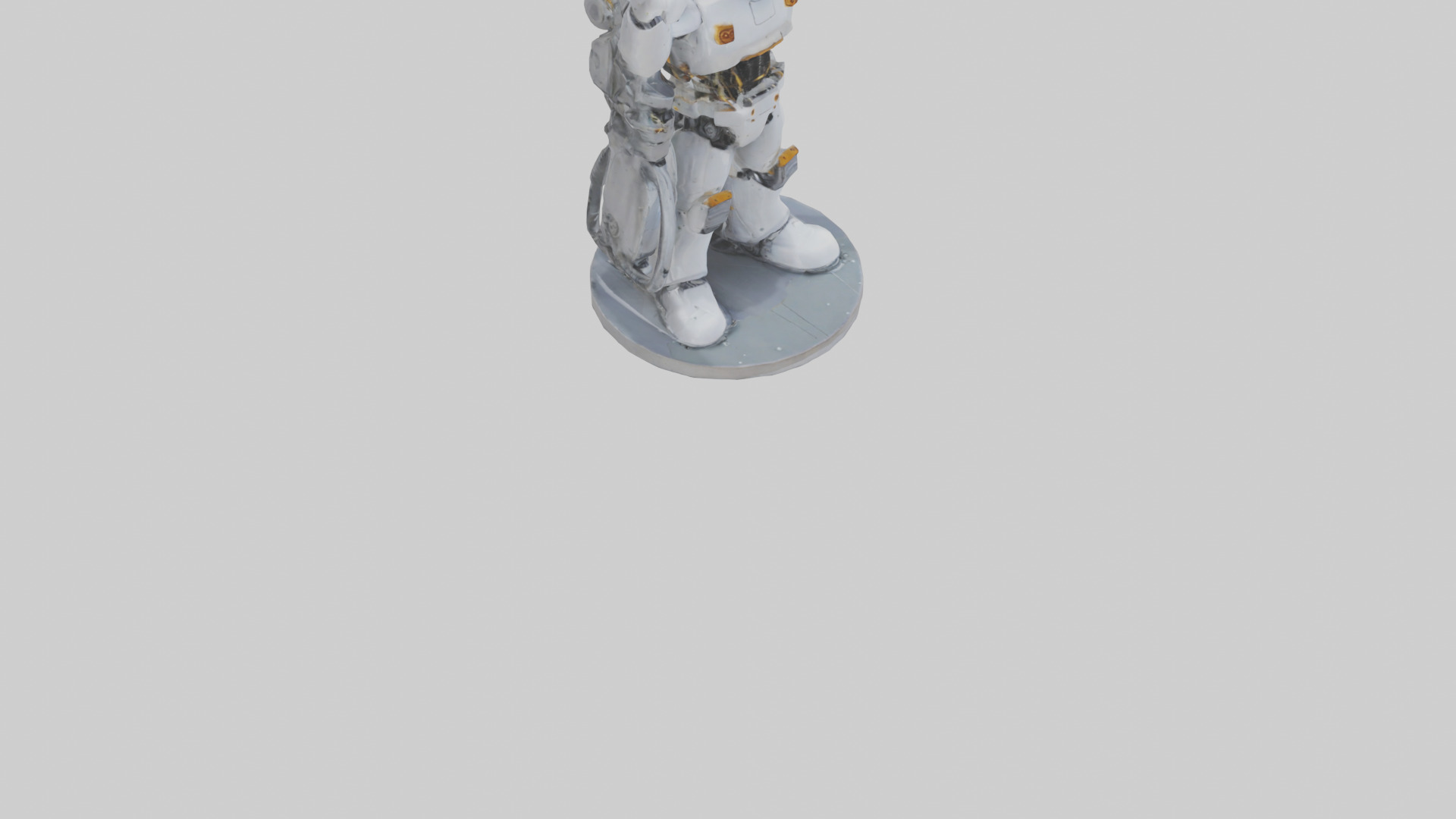Robot Engineer statue model Low-poly 3D model_6