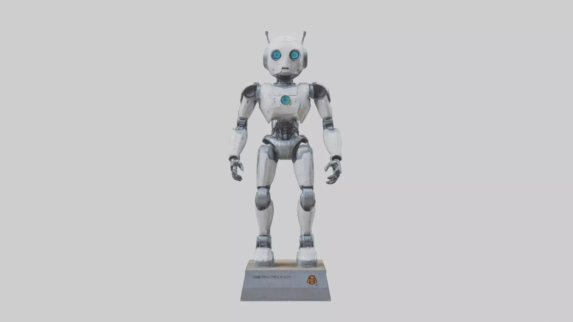 Robot Scout statue model Low-poly 3D model_0
