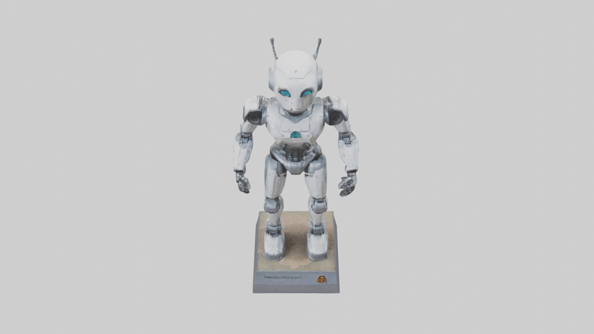 Robot Scout statue model Low-poly 3D model_16