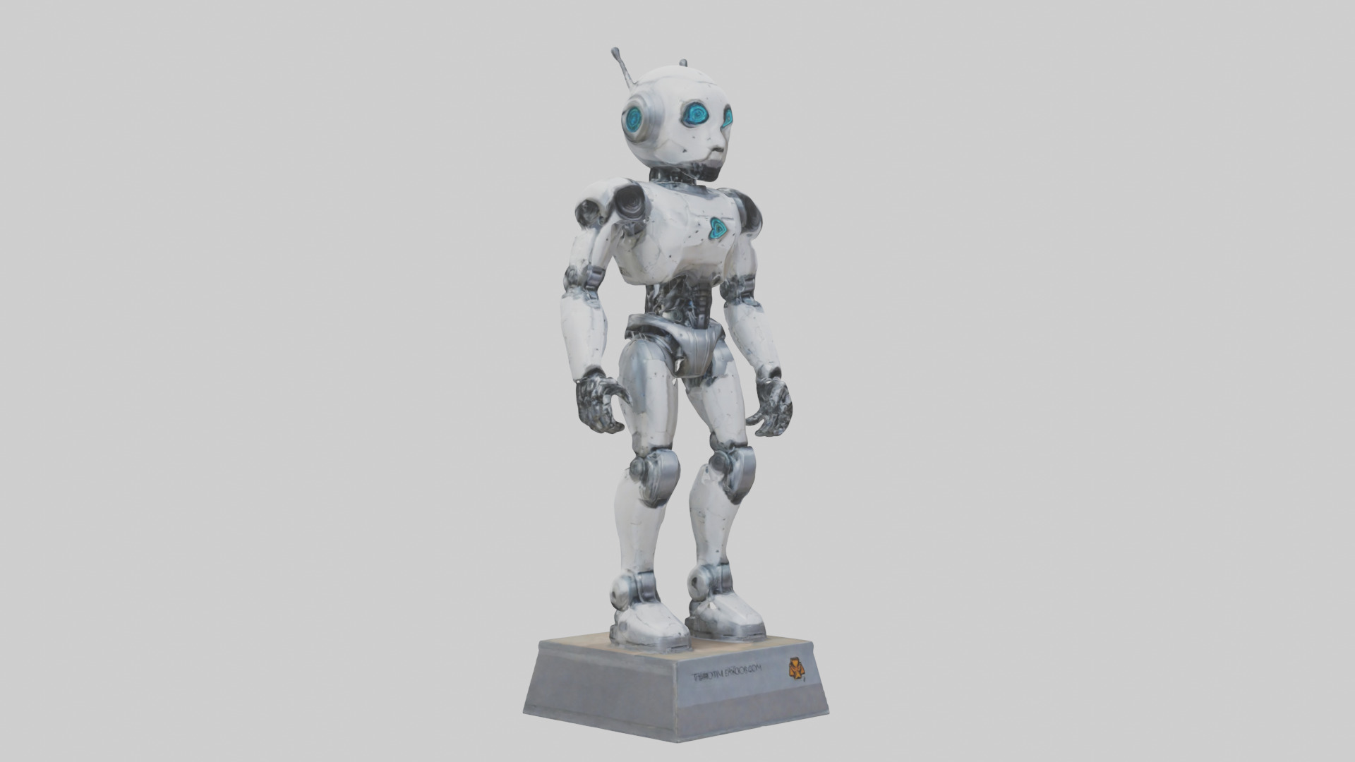Robot Scout statue model Low-poly 3D model_11