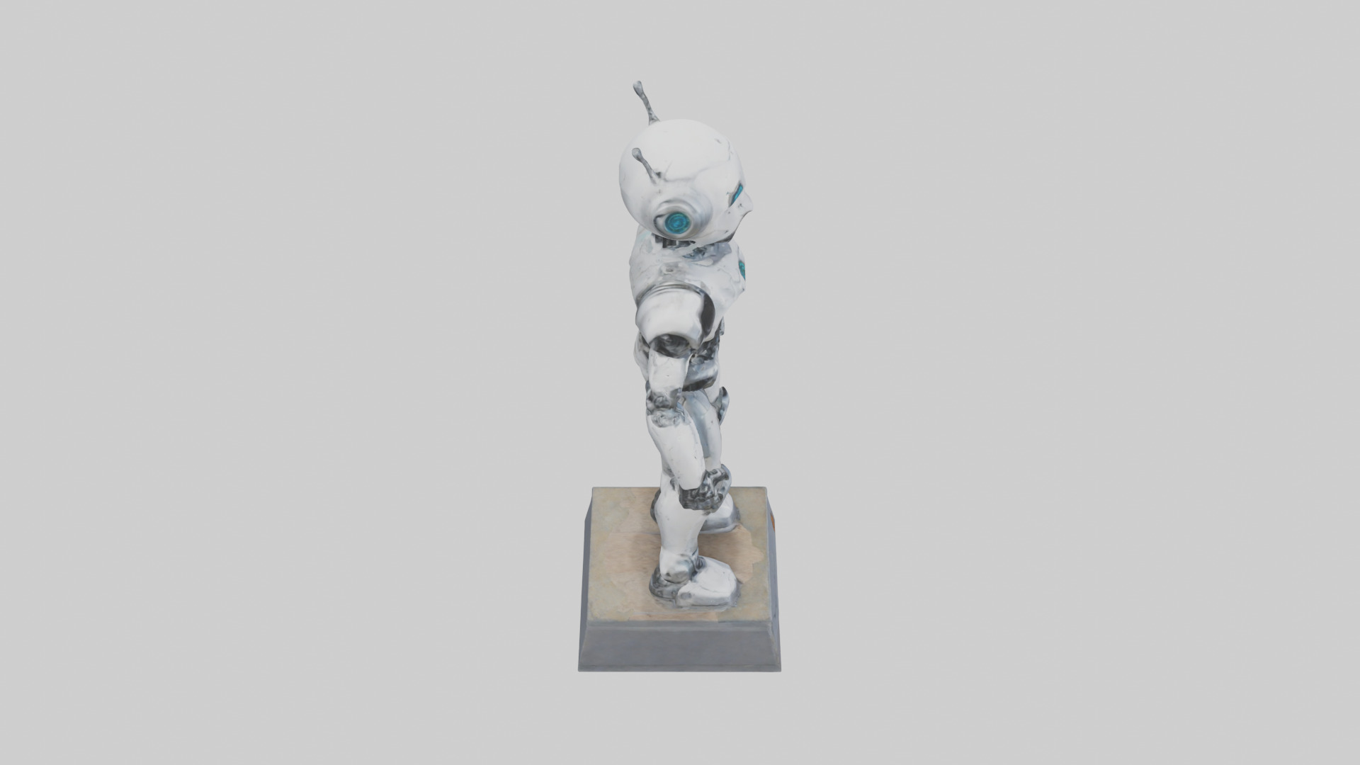 Robot Scout statue model Low-poly 3D model_18