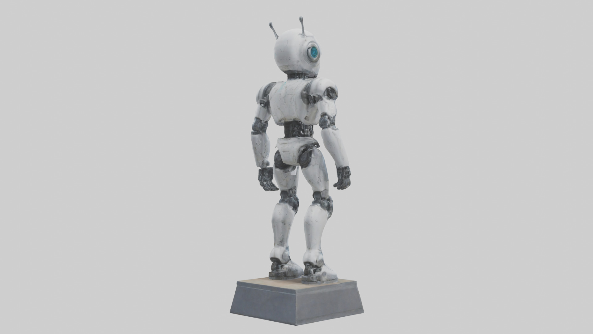 Robot Scout statue model Low-poly 3D model_4