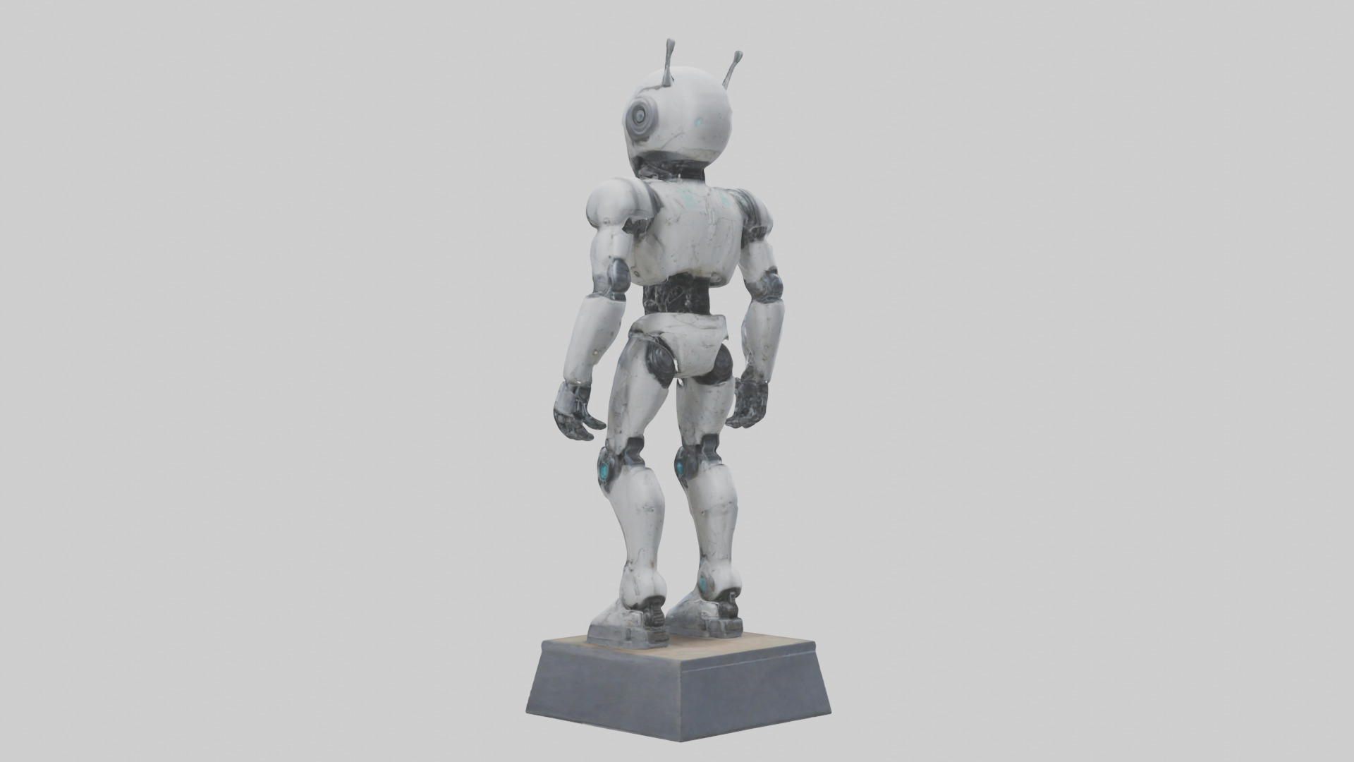 Robot Scout statue model Low-poly 3D model_3