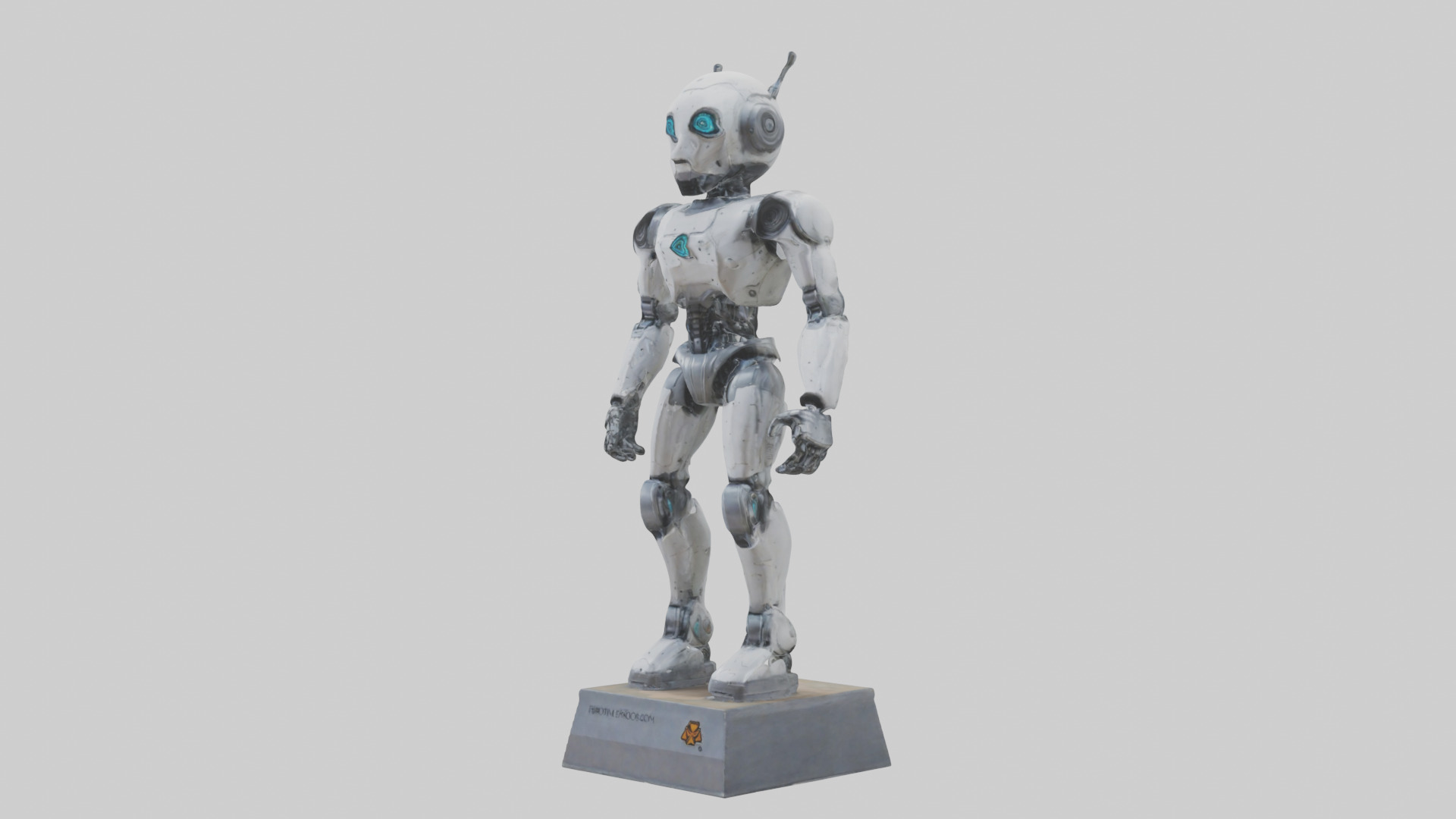 Robot Scout statue model Low-poly 3D model_9