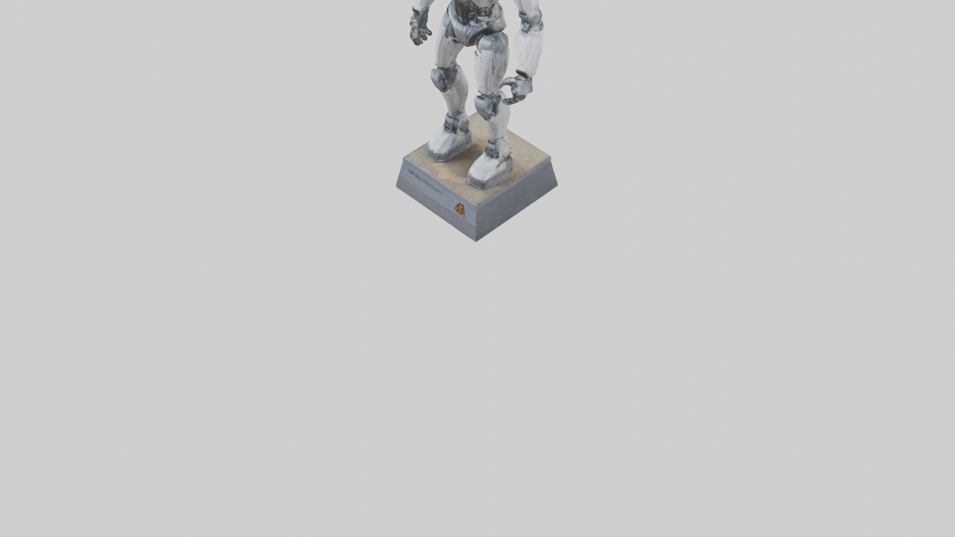 Robot Scout statue model Low-poly 3D model_7
