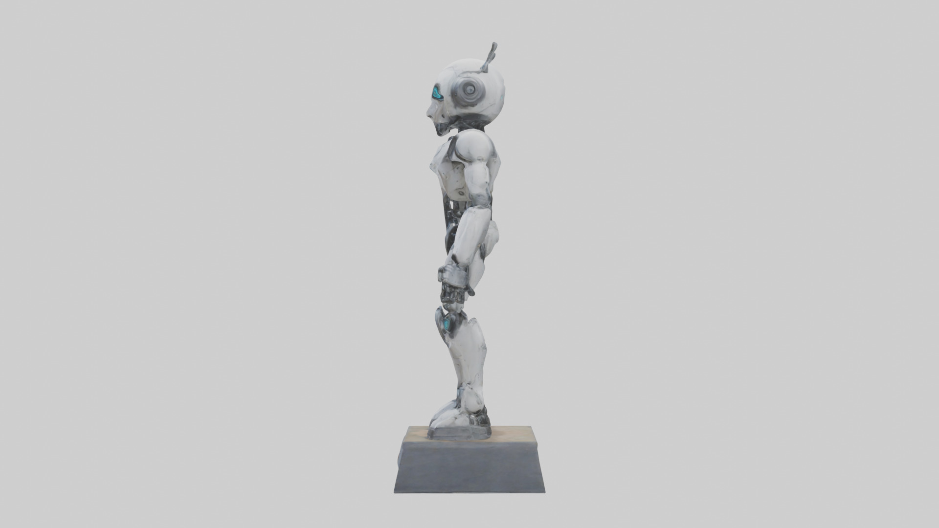 Robot Scout statue model Low-poly 3D model_12