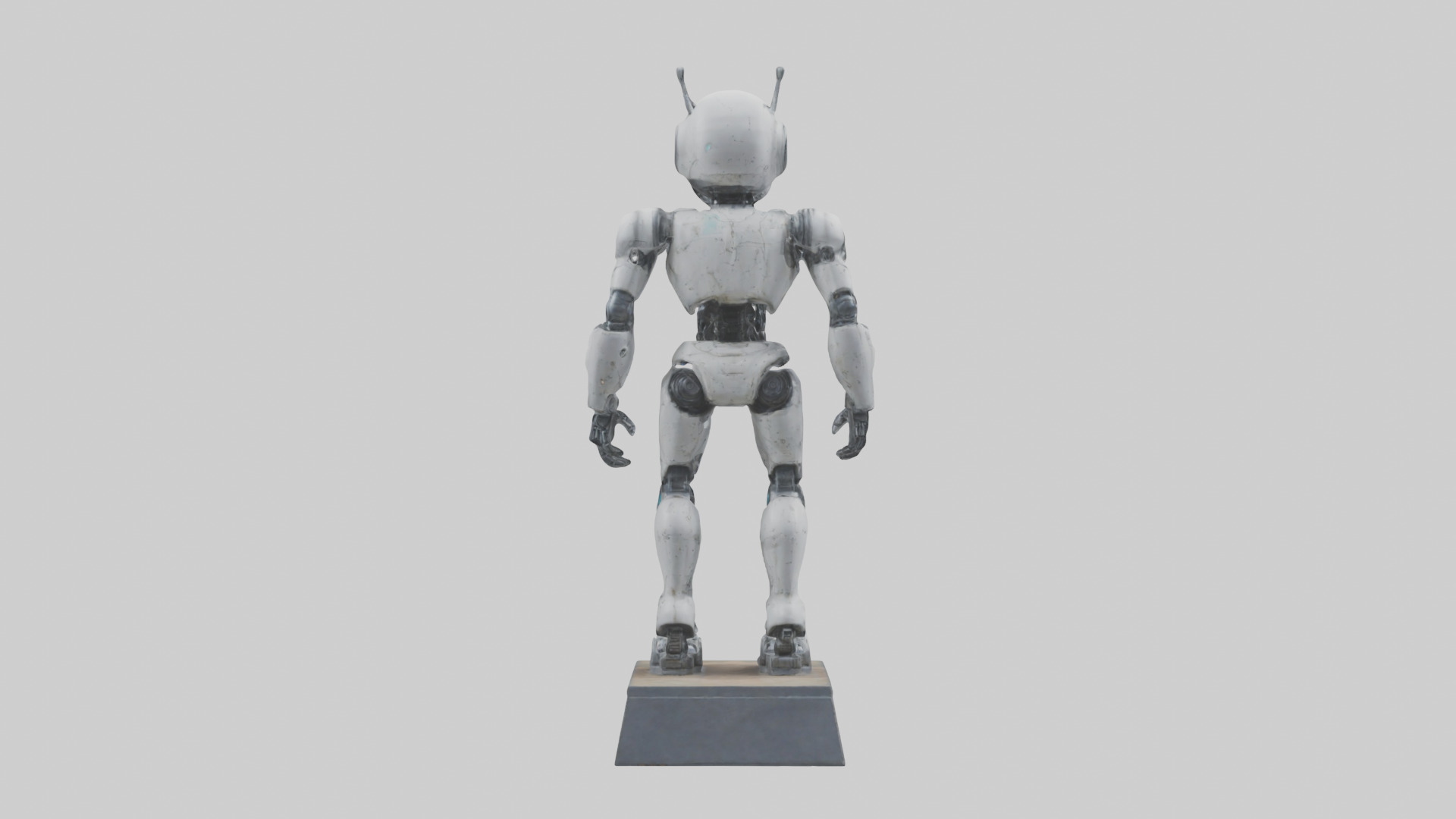 Robot Scout statue model Low-poly 3D model_2