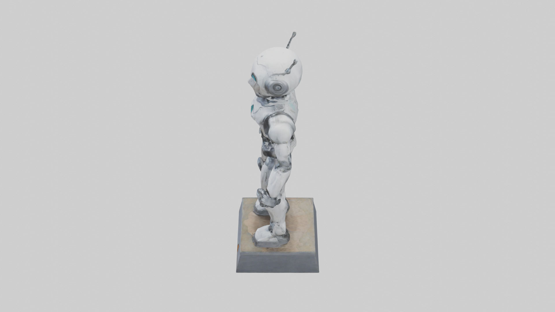 Robot Scout statue model Low-poly 3D model_17