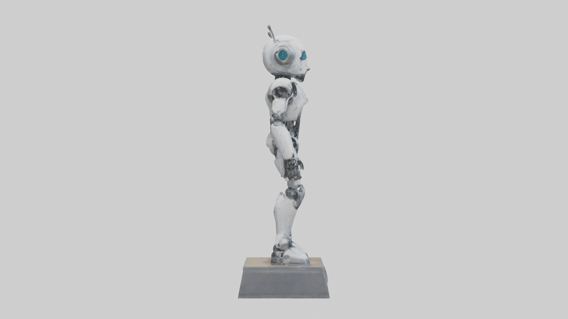 Robot Scout statue model Low-poly 3D model_13