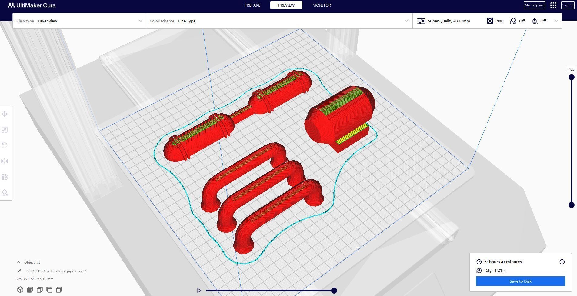 scifi exhaust pipe vessel 3D print model_2