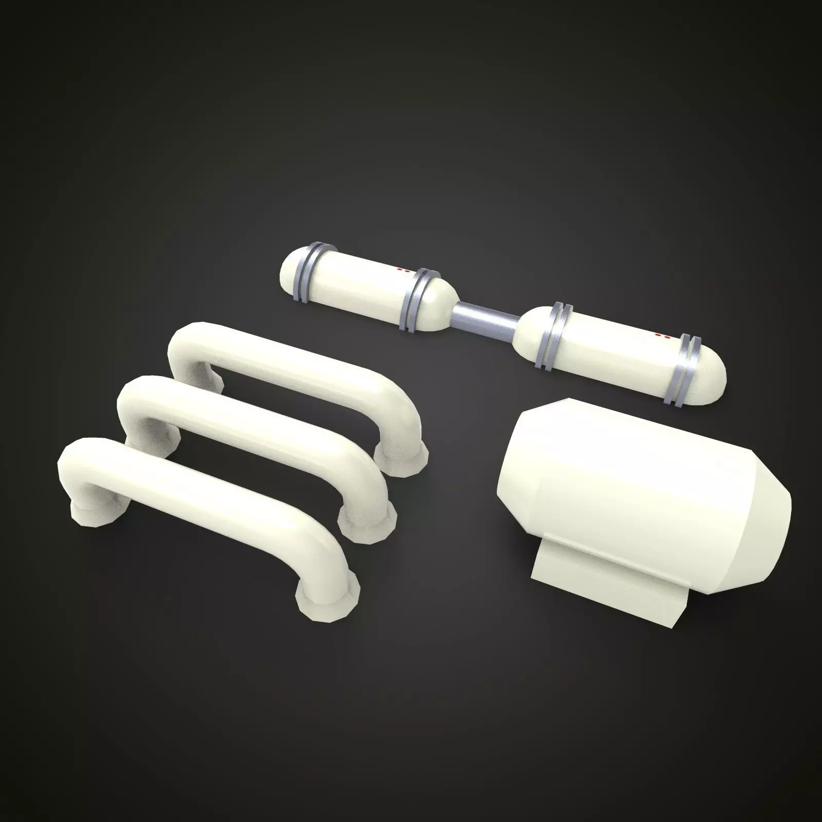 scifi exhaust pipe vessel 3D print model_0
