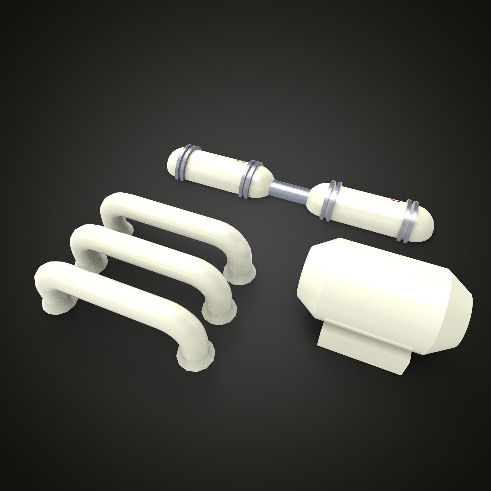 scifi exhaust pipe vessel 3D print model_4