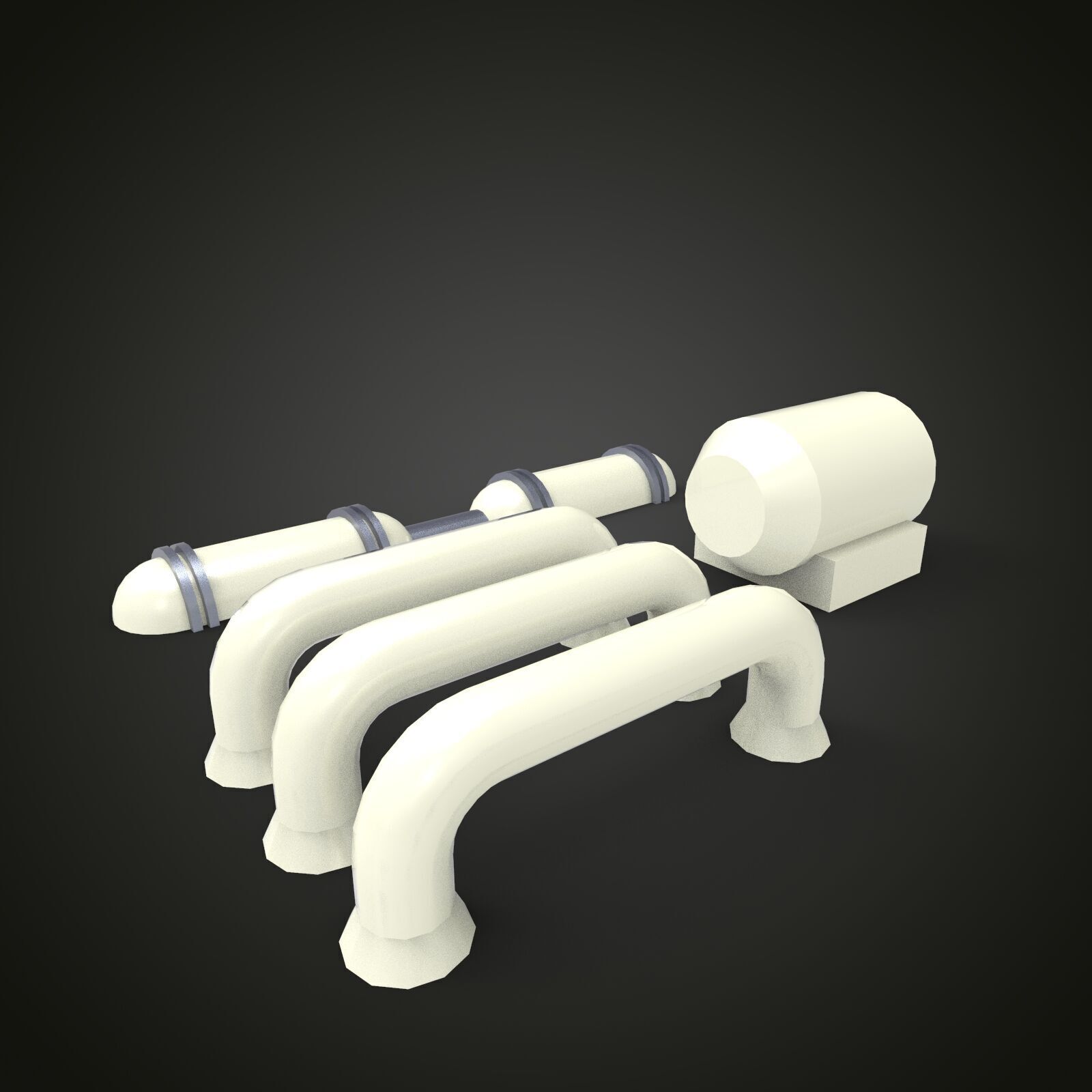 scifi exhaust pipe vessel 3D print model_3