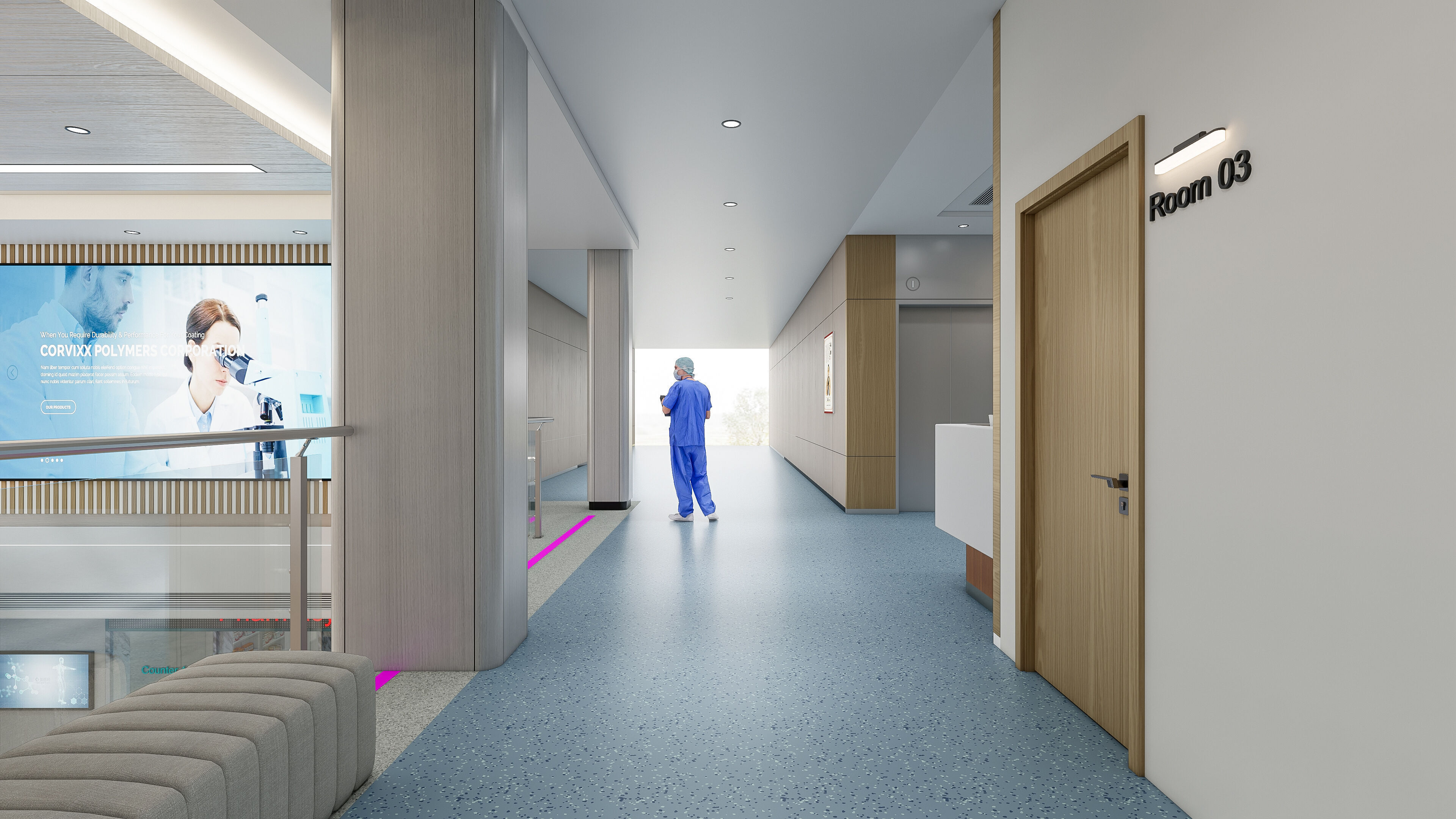 Hospital lobby reception hall 6 3D model_21