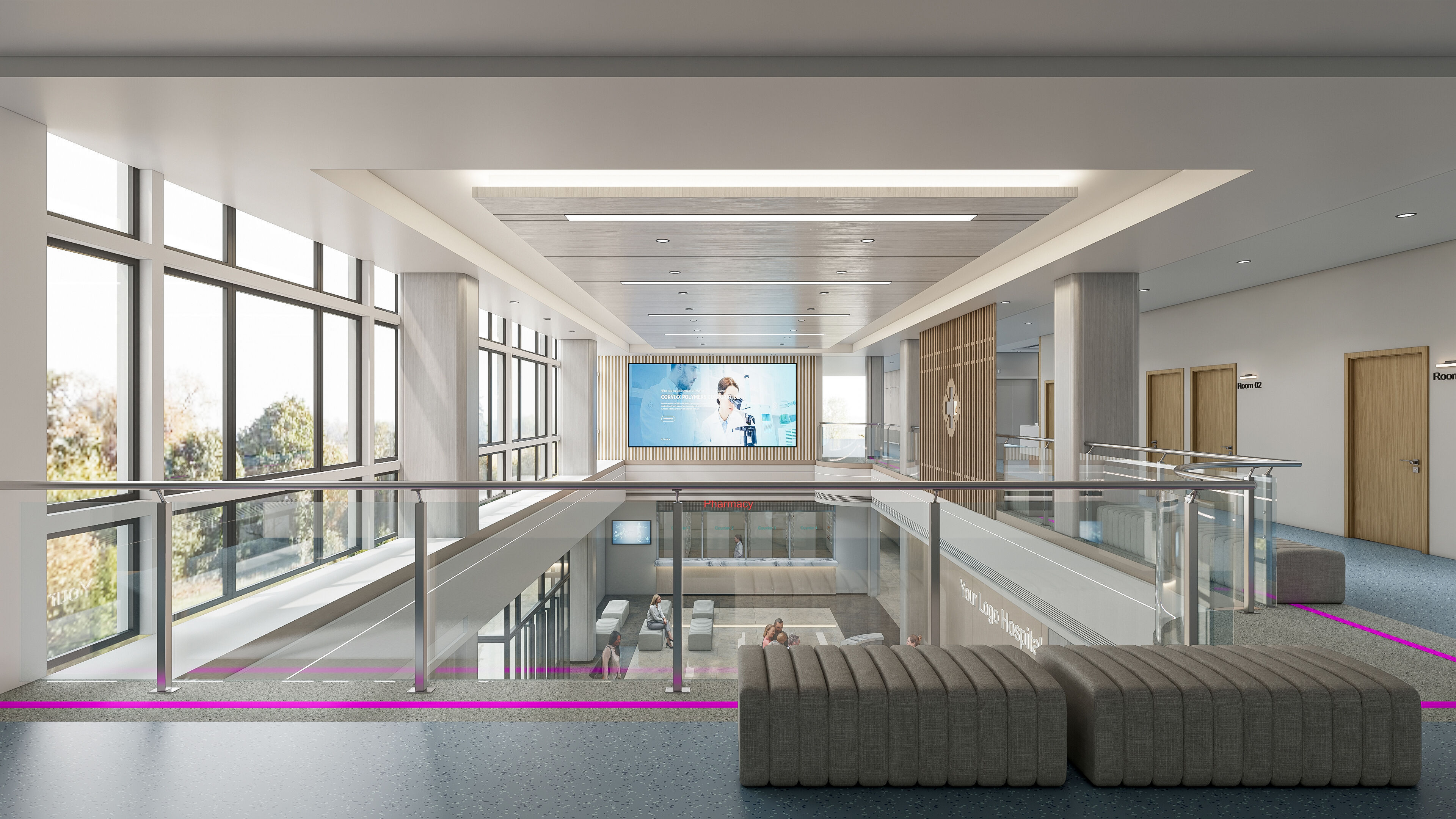 Hospital lobby reception hall 6 3D model_16