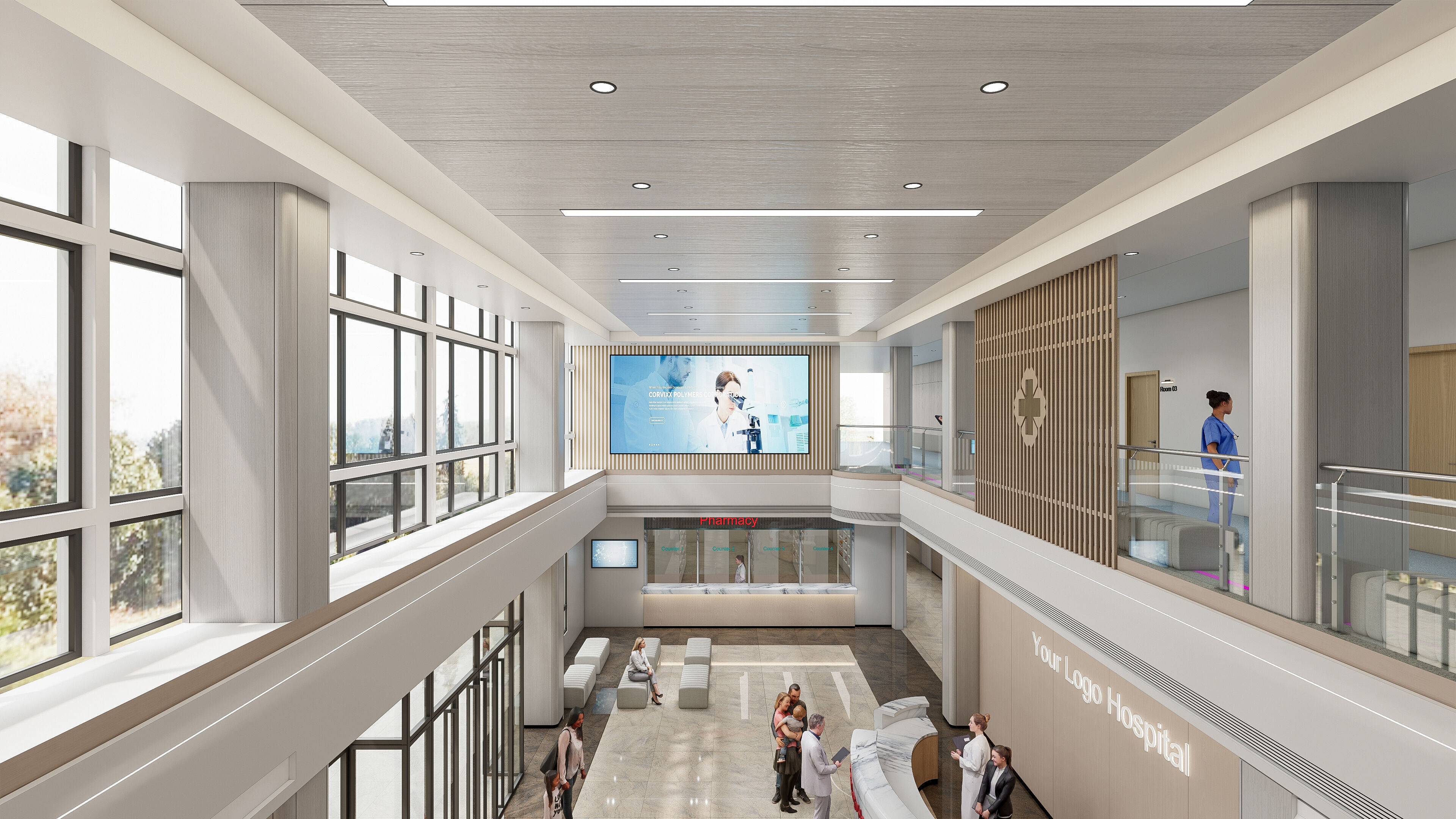 Hospital lobby reception hall 6 3D model_15