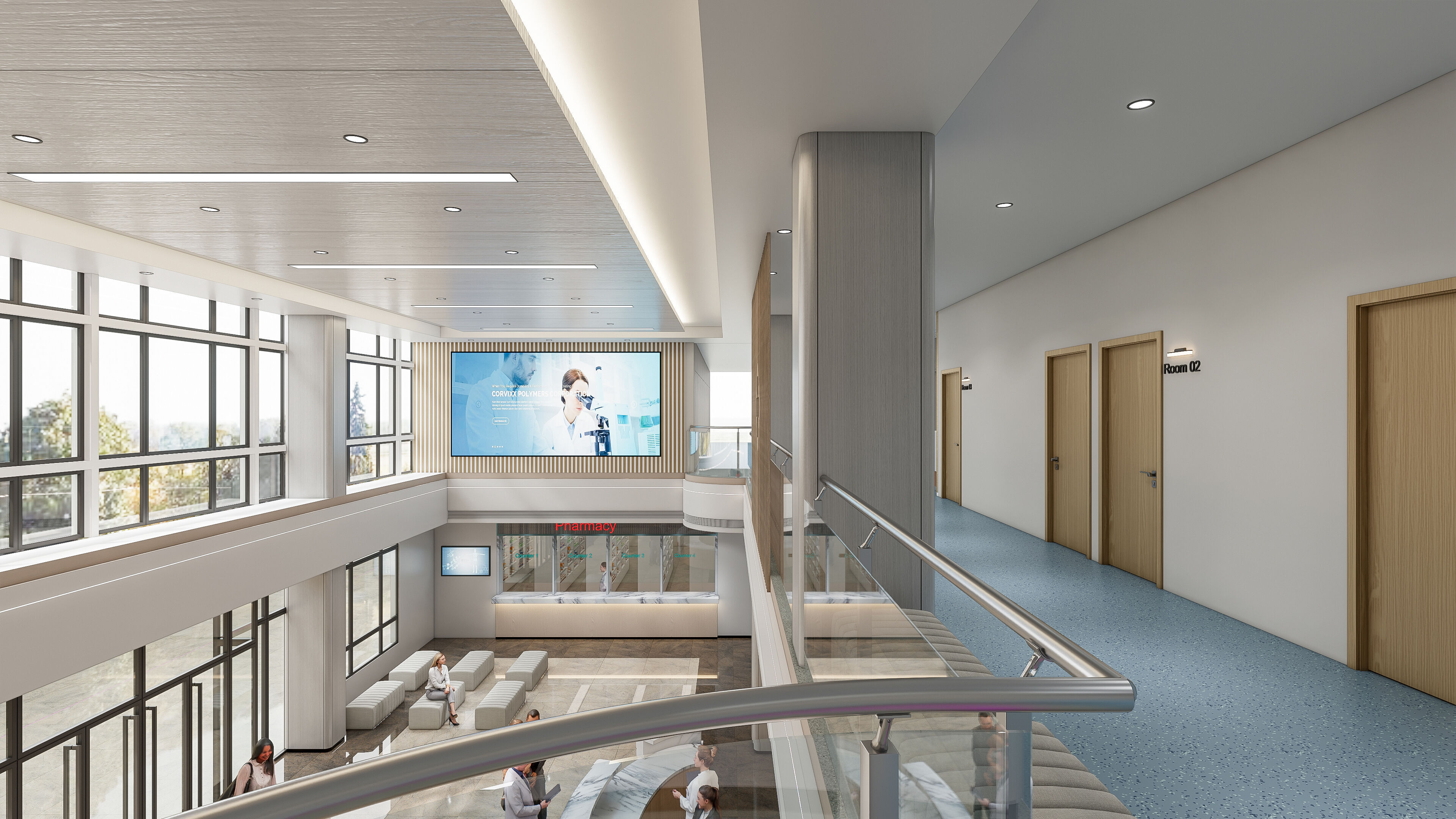 Hospital lobby reception hall 6 3D model_17