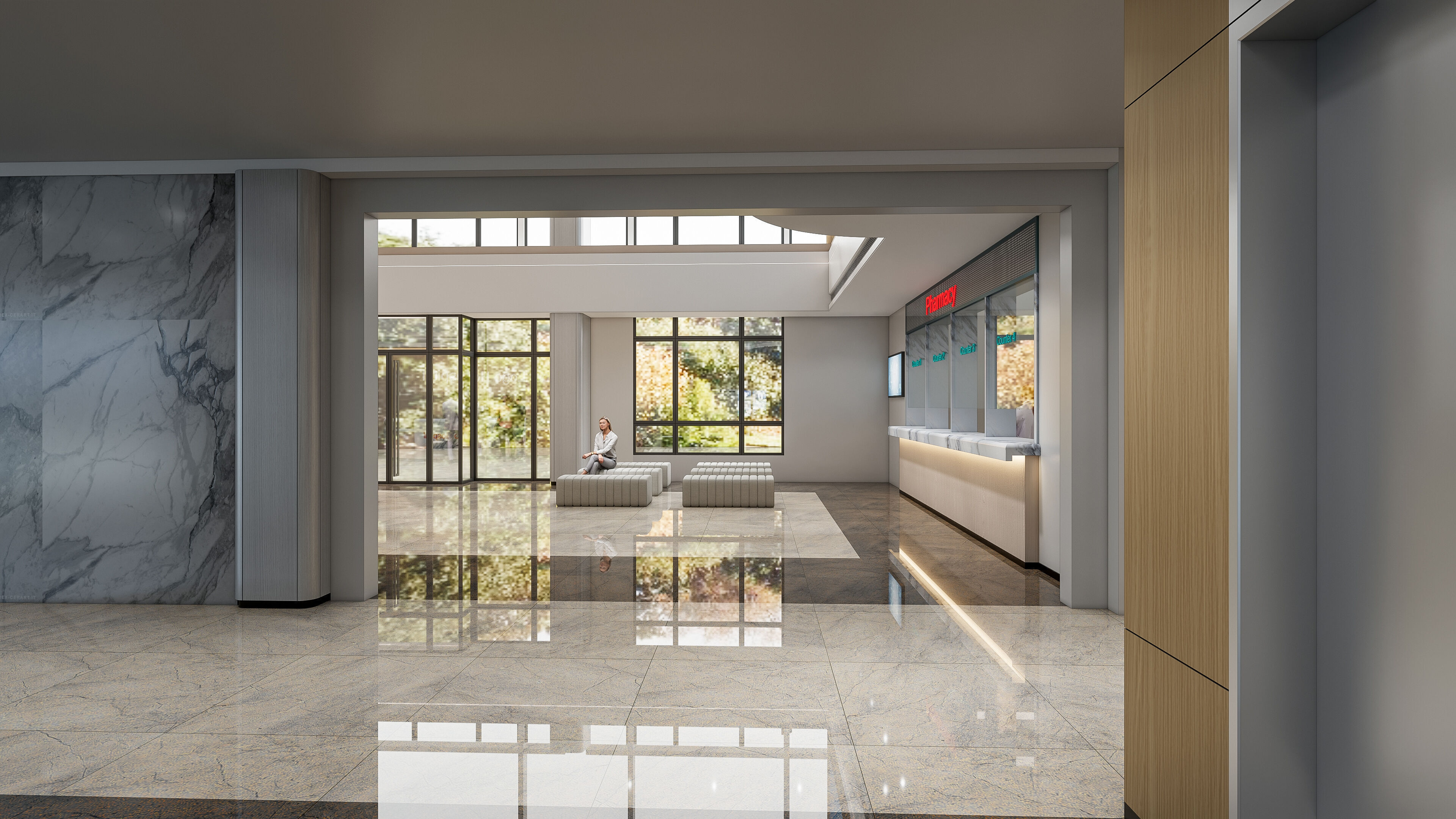 Hospital lobby reception hall 6 3D model_28