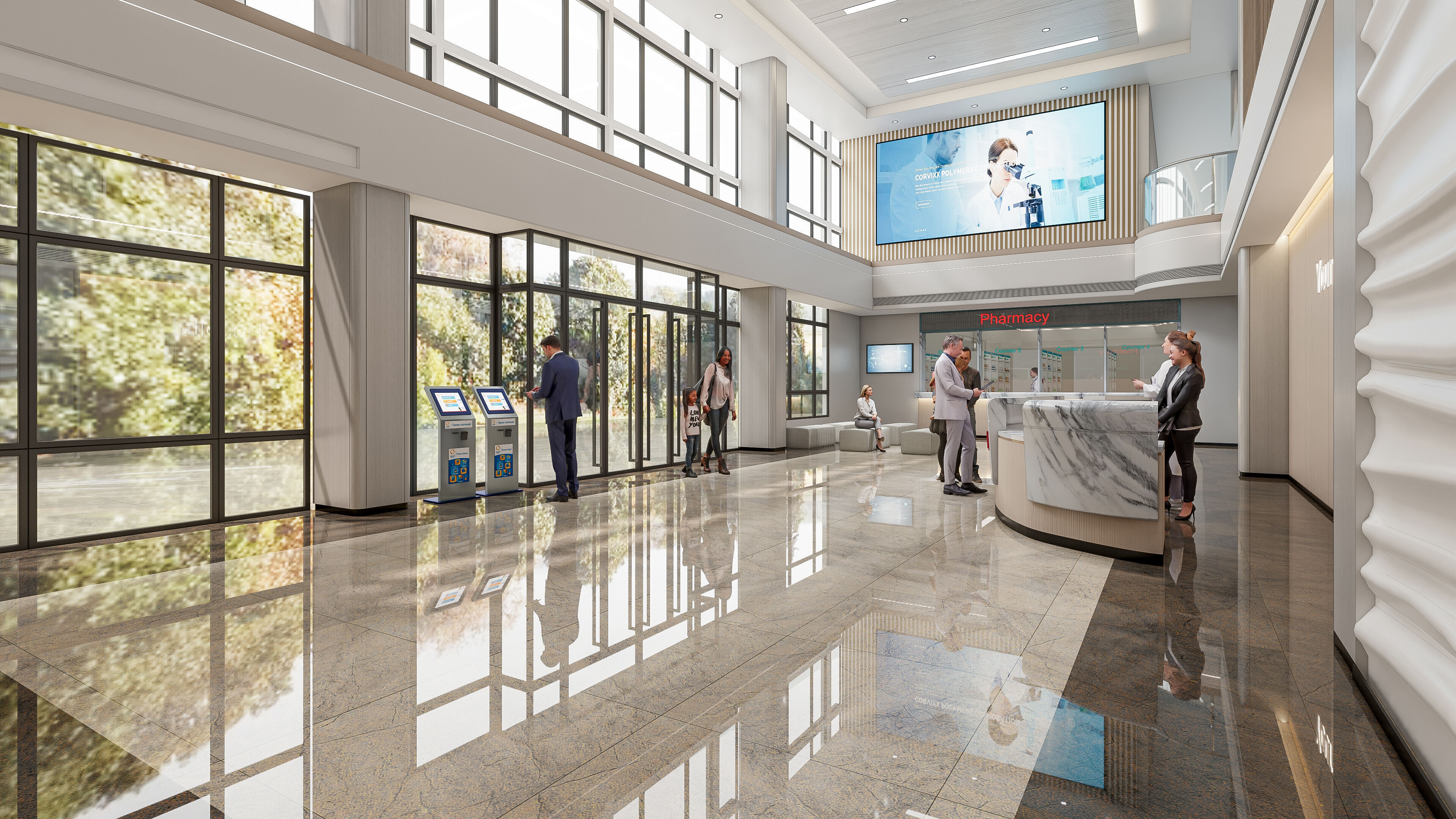 Hospital lobby reception hall 6 3D model_6